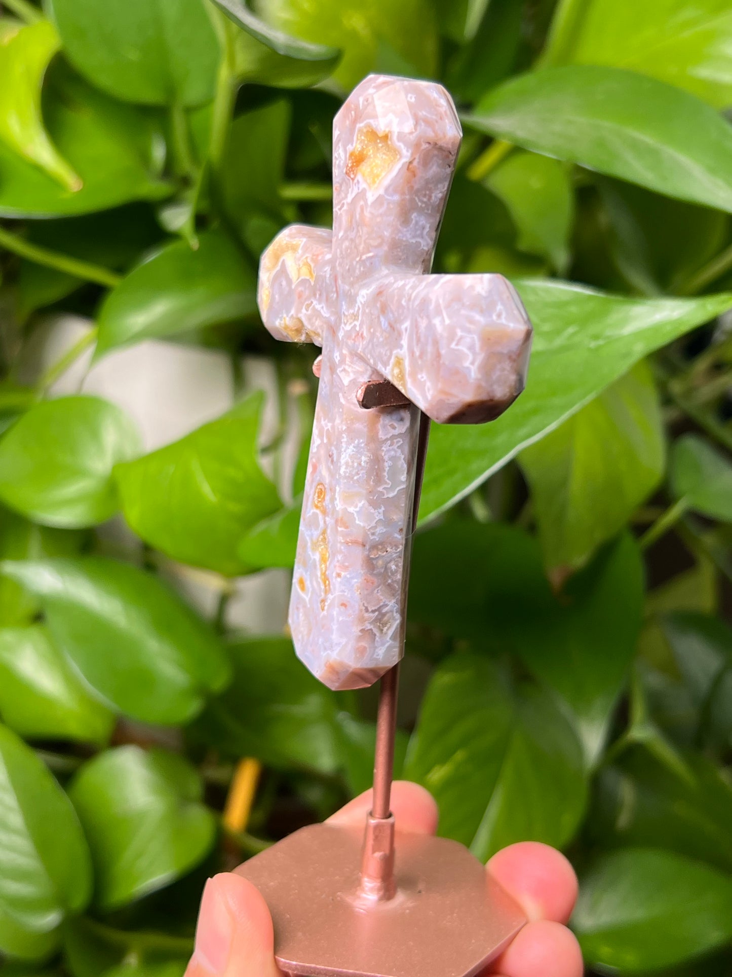 Sumatra Plume Agate Cross
