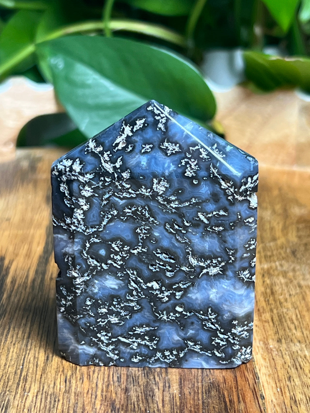 Blue Plume Agate Flat Tower: BE