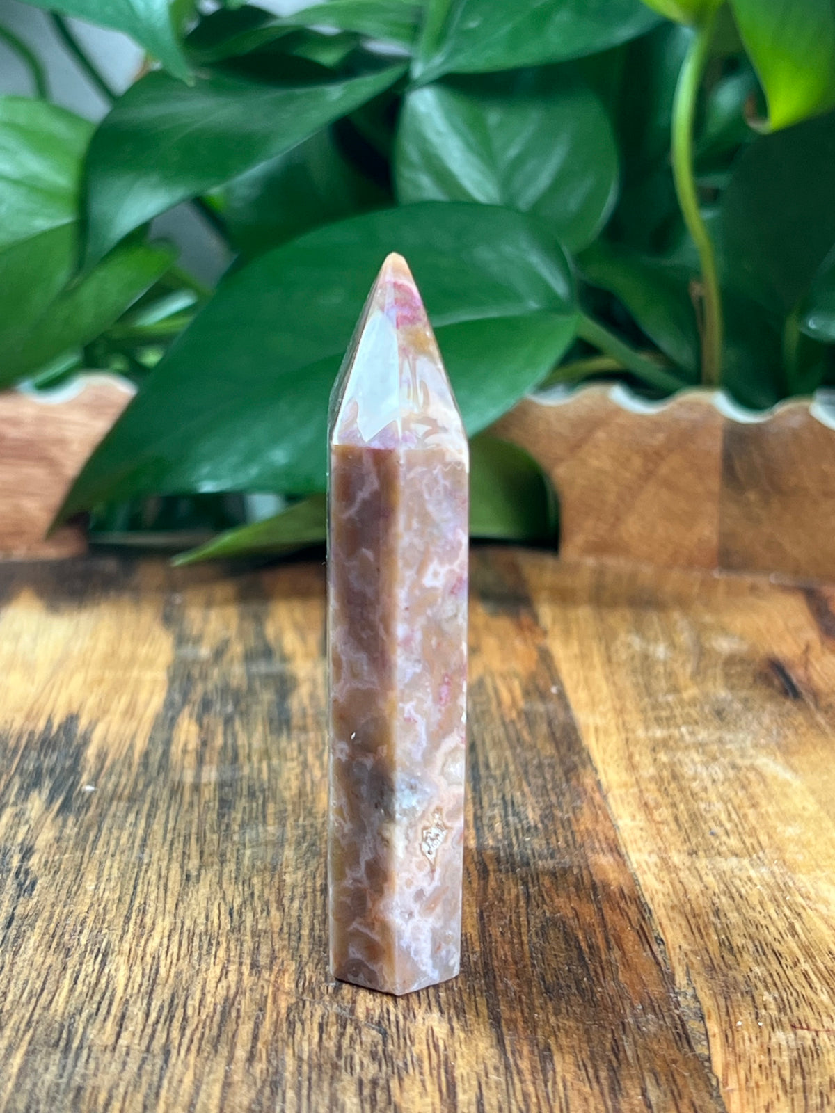 Sumatra Plume Agate Flat Tower: A
