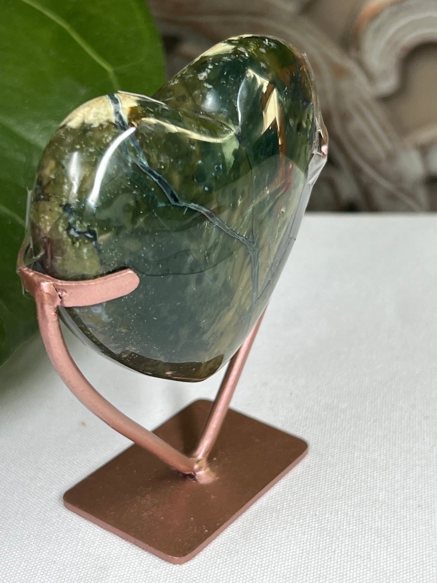 Mossy Jasper Heart