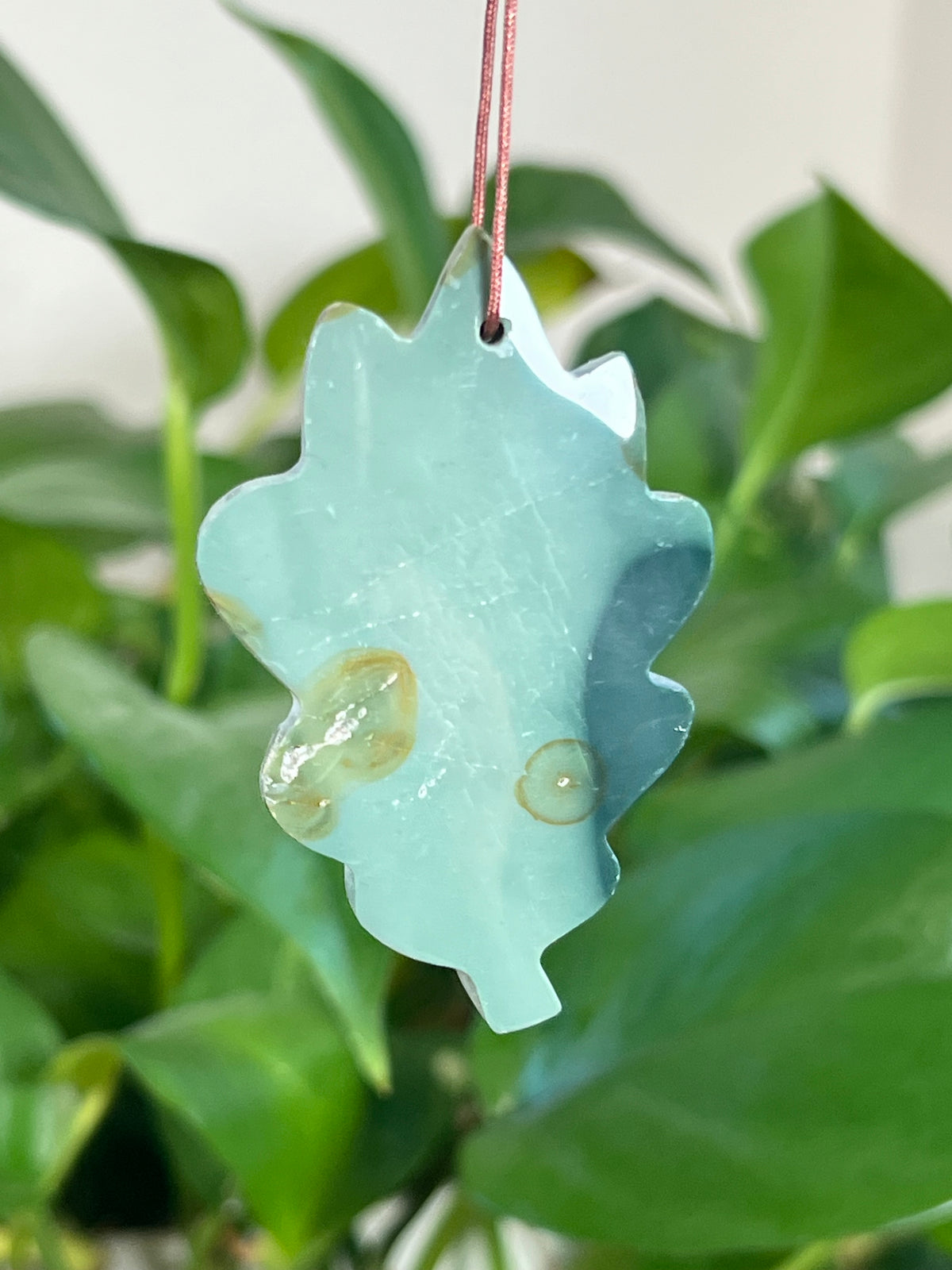 Blue Green Jasper Leaf Ornaments
