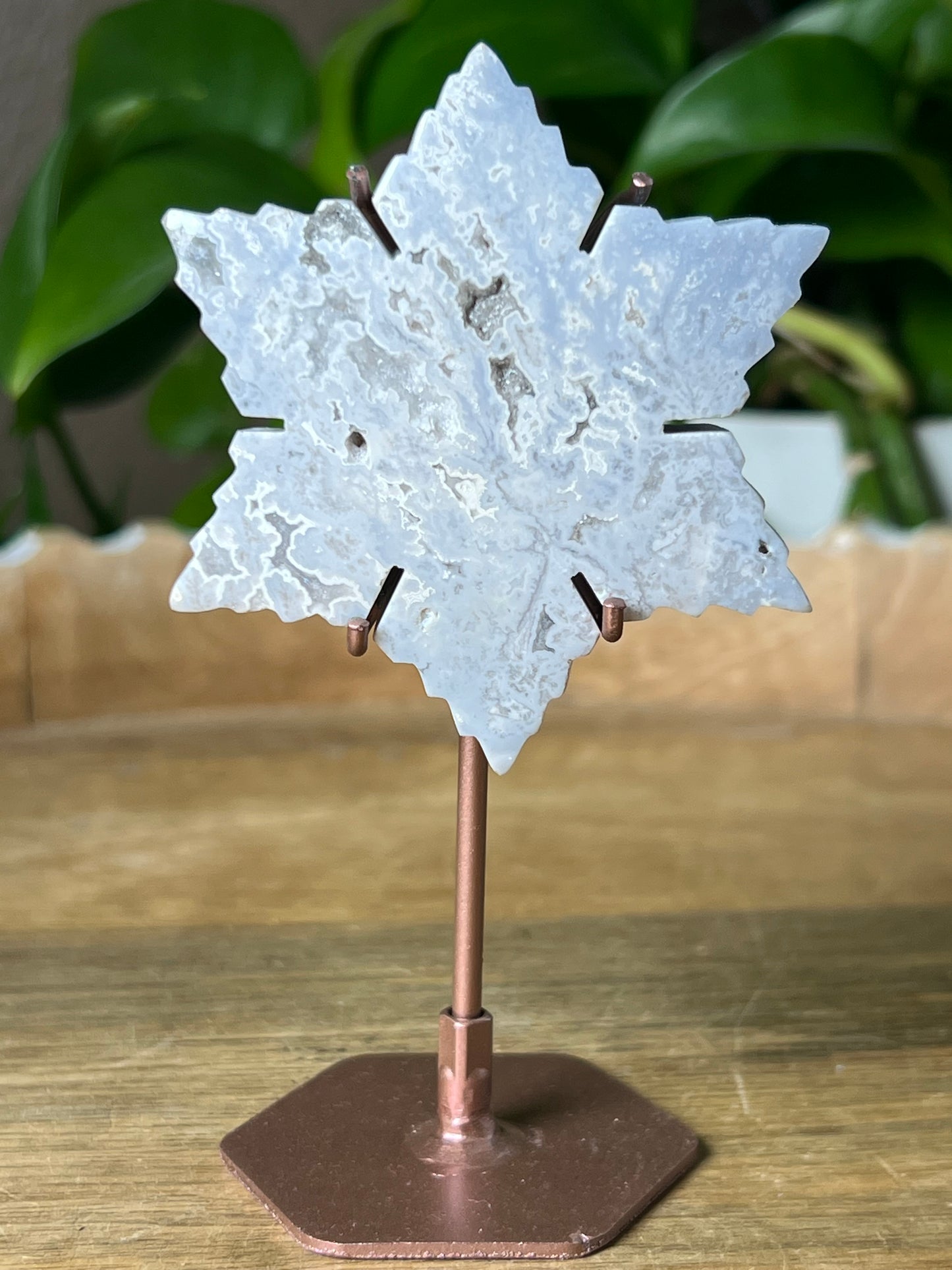Blue plume Agate Snowflake