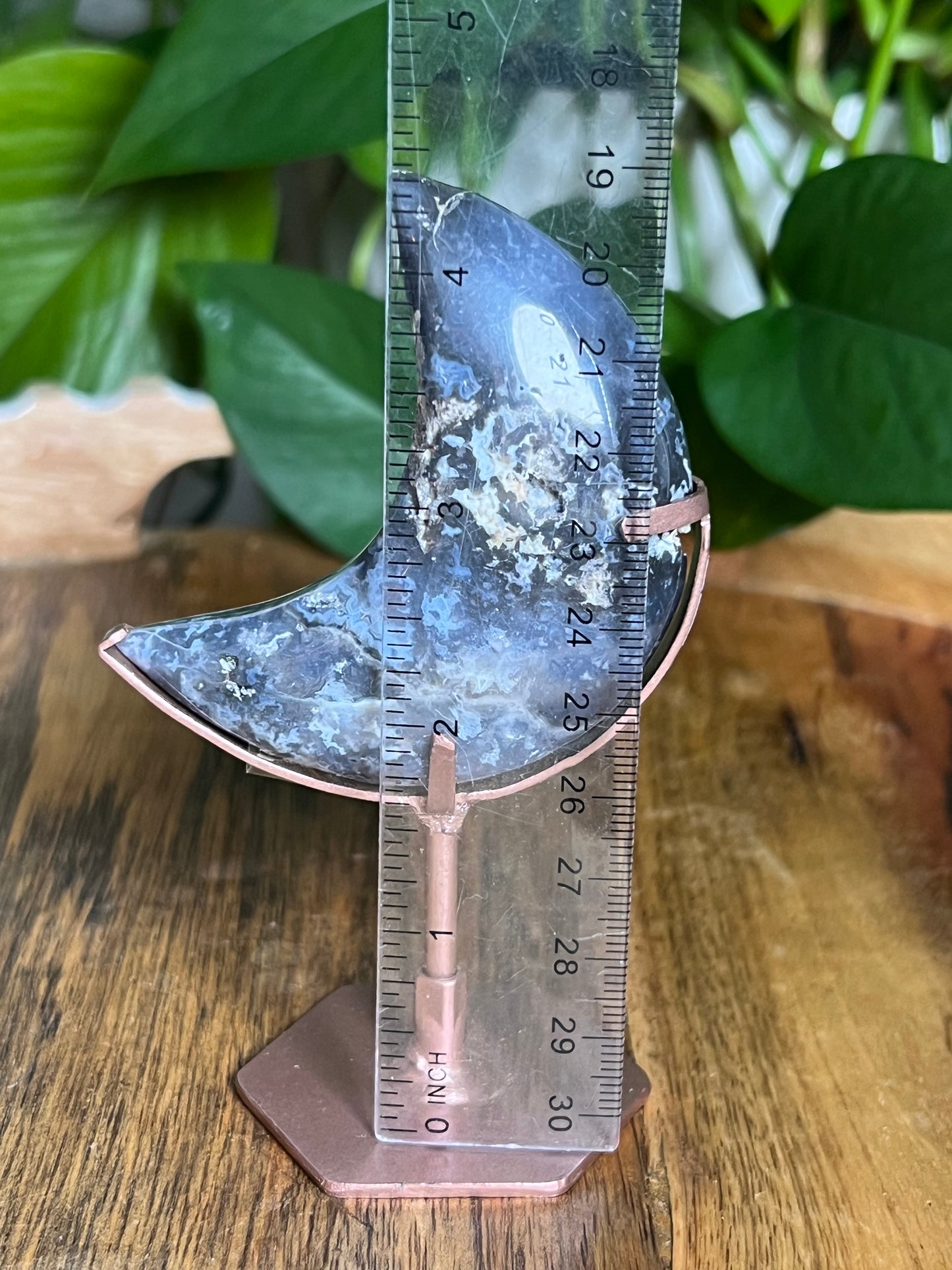 Blue Plume Agate Moon VA