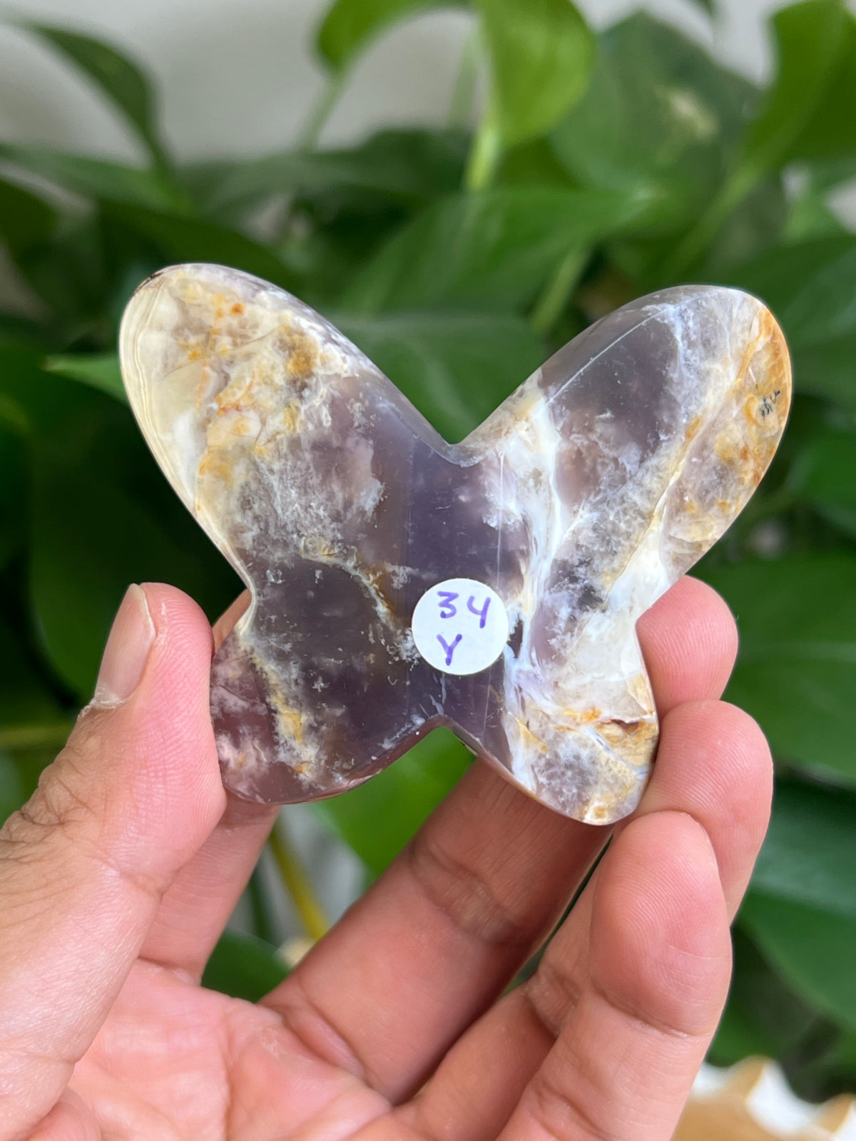 Purple Chalcedony 3D Butterfly: Y