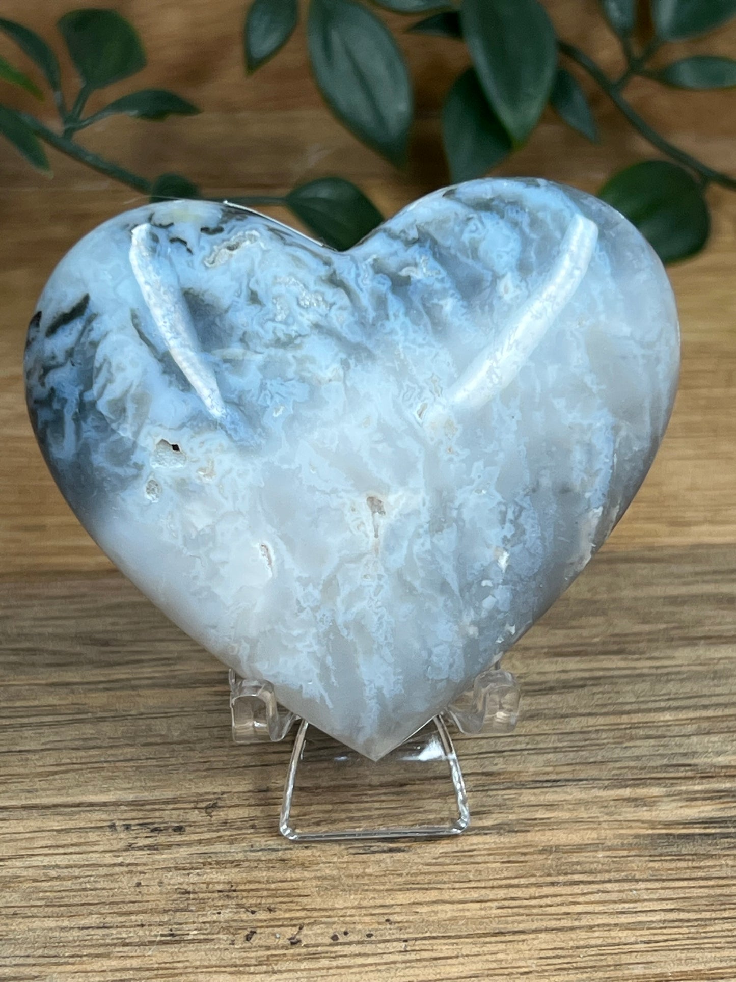 Rainbow Plume Agate Heart