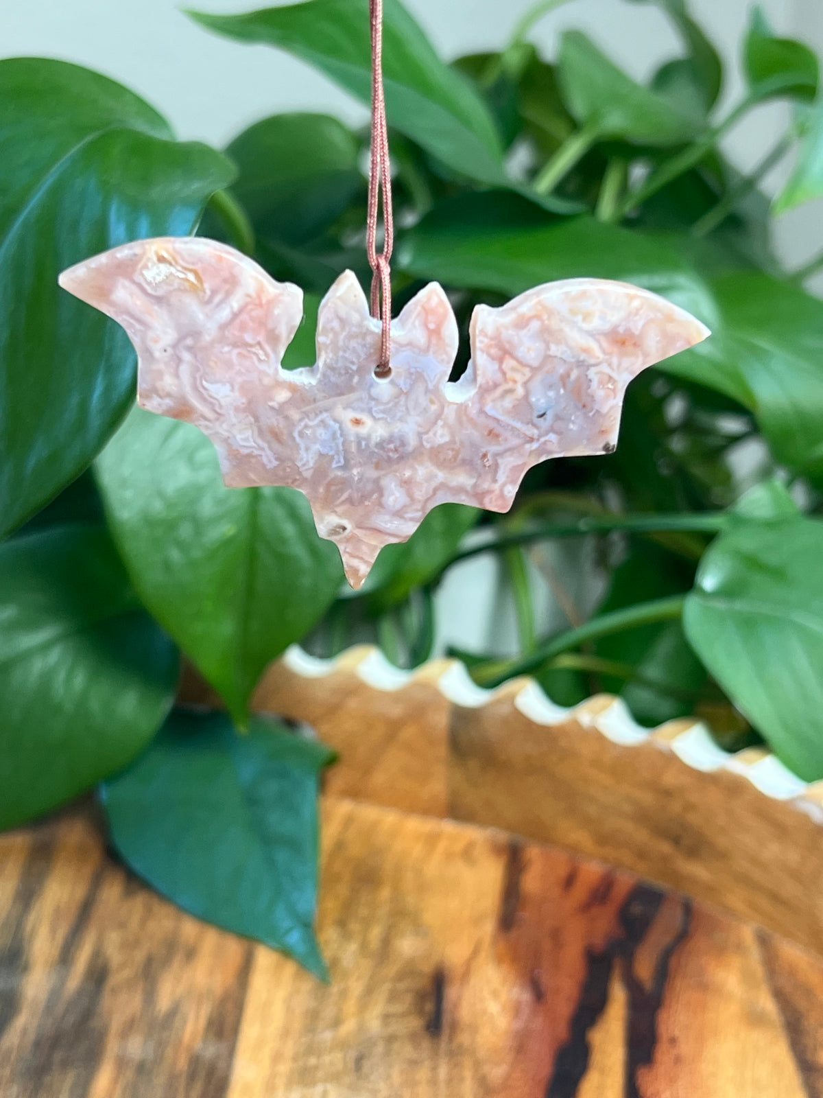 Sumatra Plume Agate Bat Ornaments