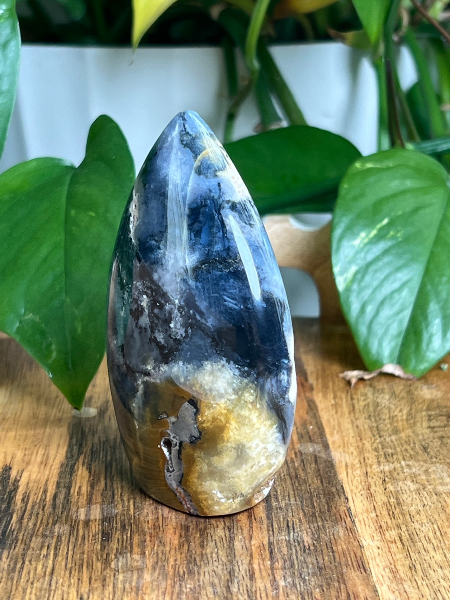 Blue Plume Agate Flame AB