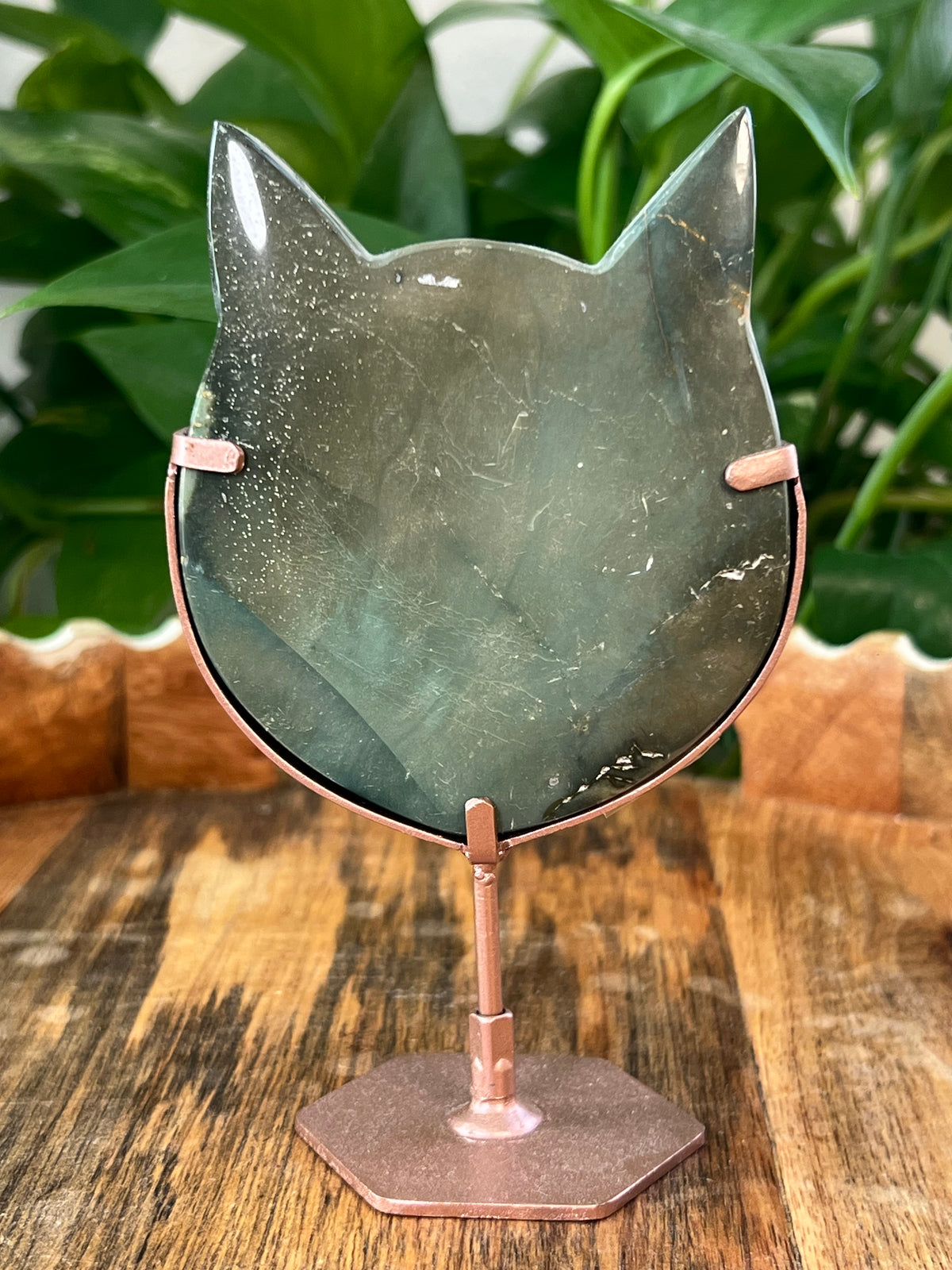 Blue Green Jasper Cat Heads