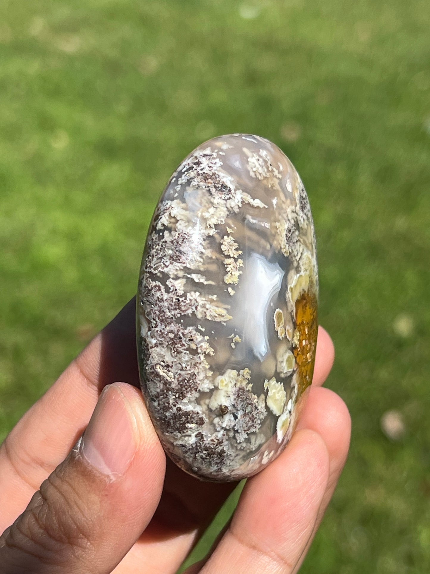 Scenic Moss Agate Palmstone C