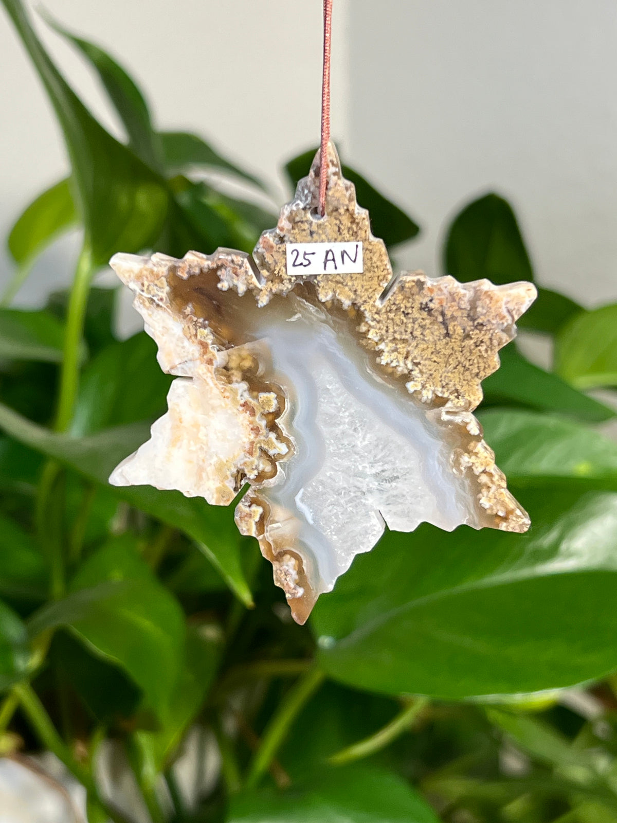 Scenic Moss Agate Snowflake Ornaments