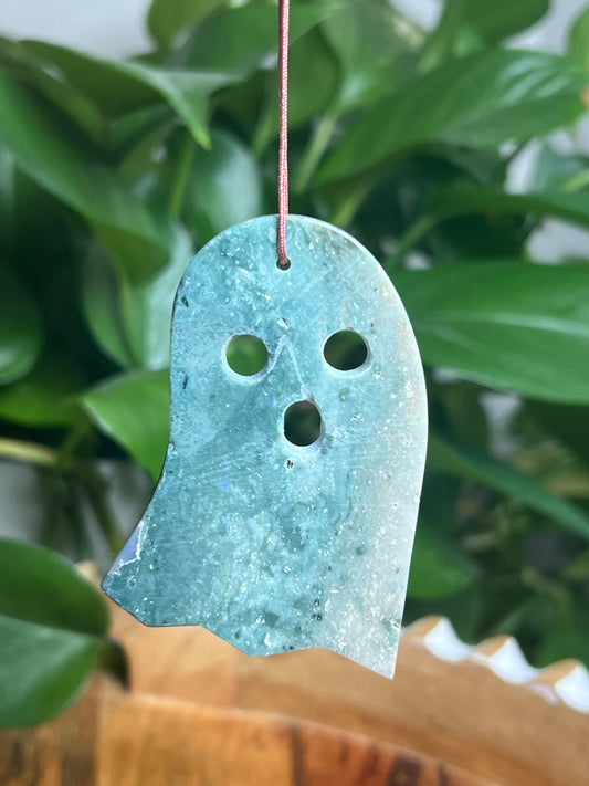 Blue Green Jasper Ornament Ghost: Ki