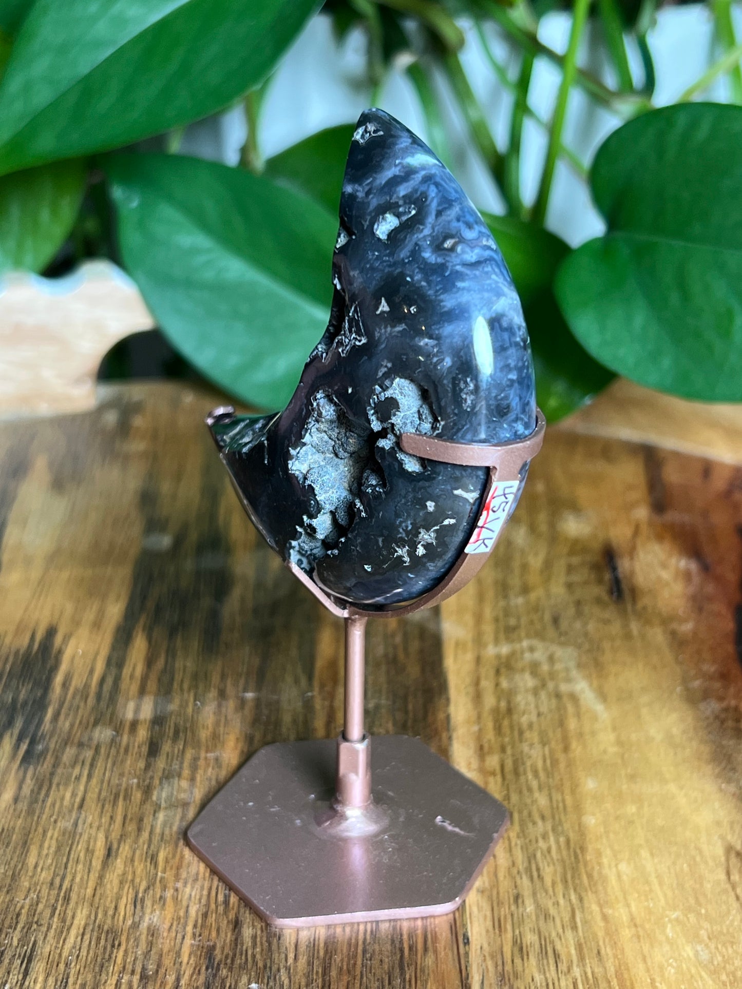 Blue Plume Agate Moon VK