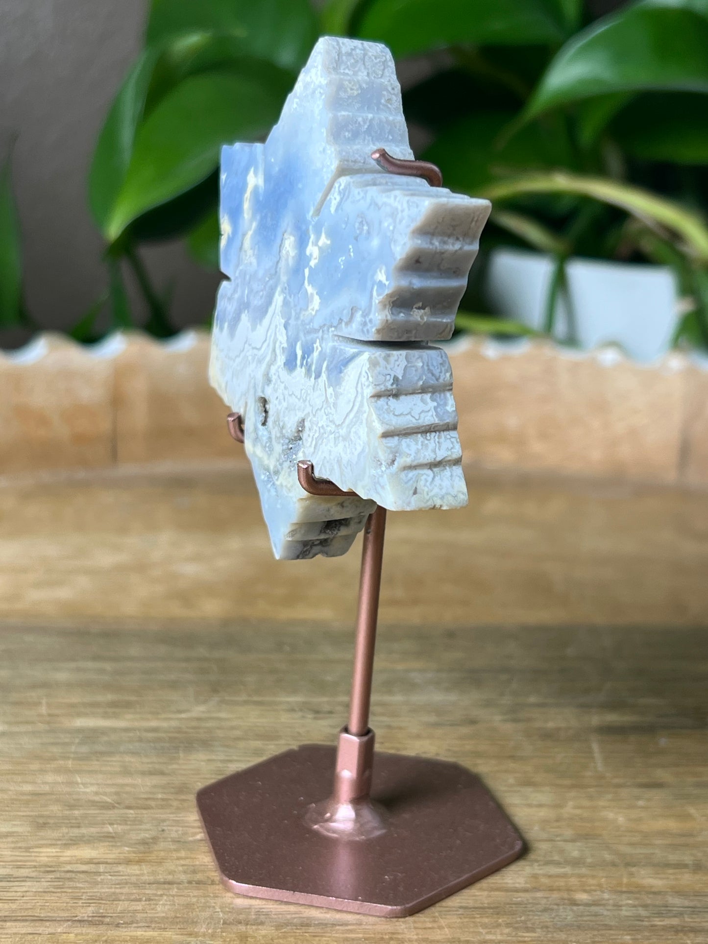 Blue Plume Agate Snowflake