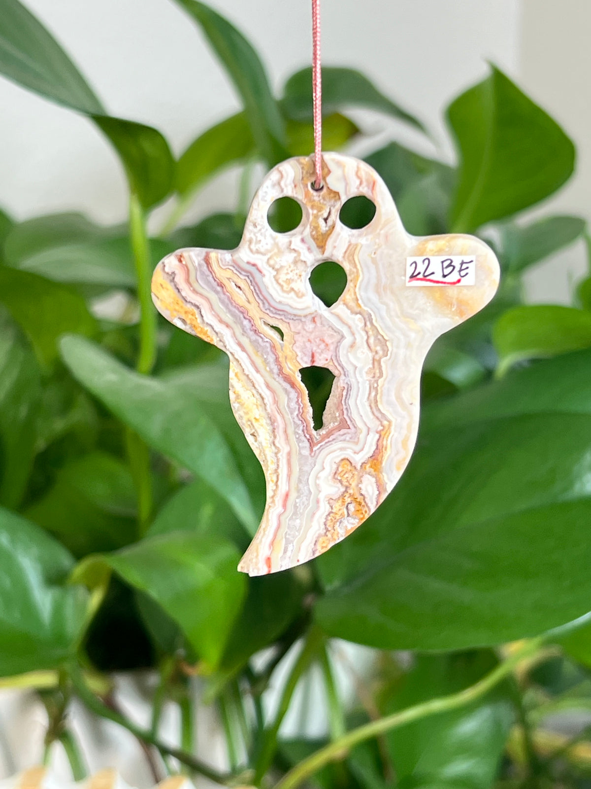 Crazy Lace Agate Ghost Ornaments