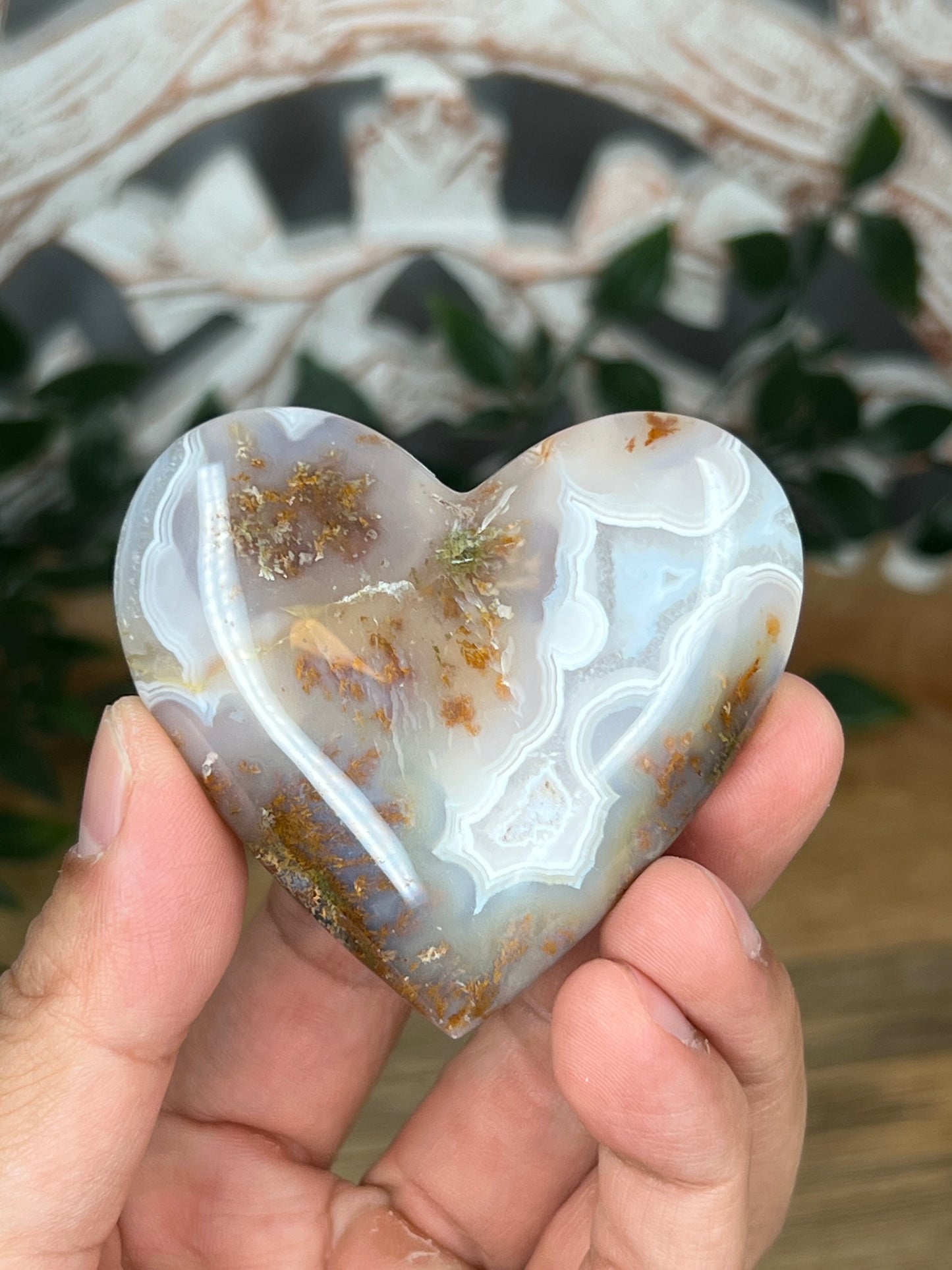 Scenic Moss Agate Heart