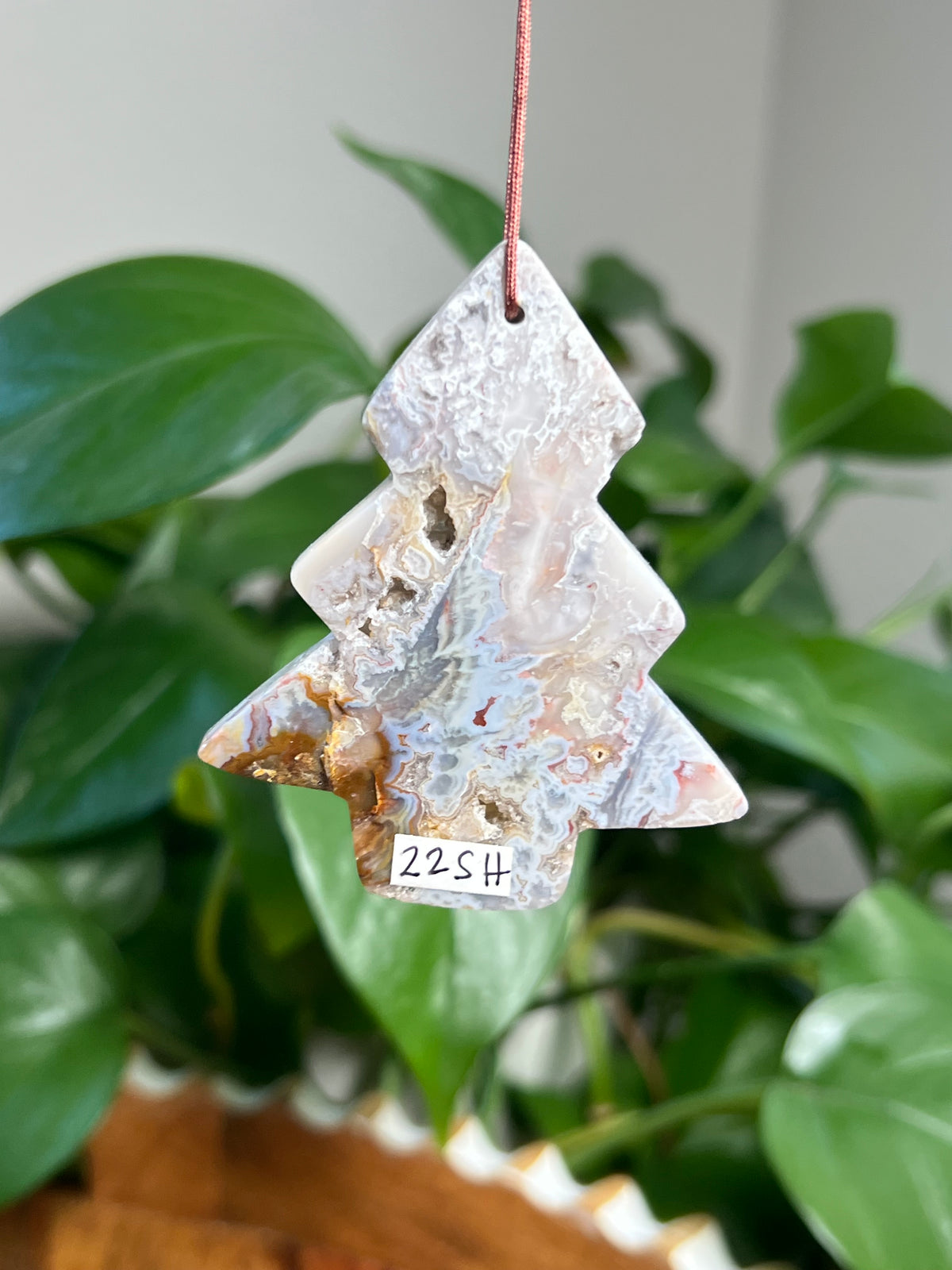 Sumatra Plume Agate Ornament Tree: SH
