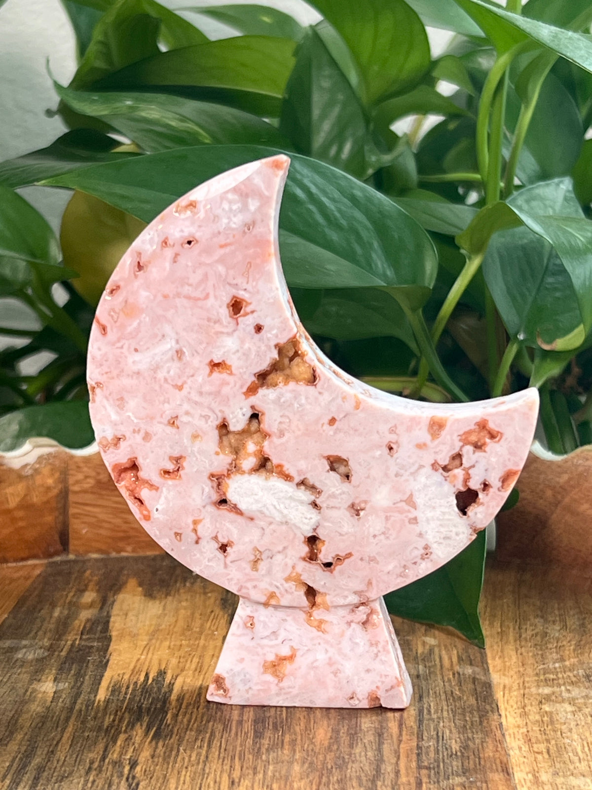 Pink Carnelian Self Standing Moons