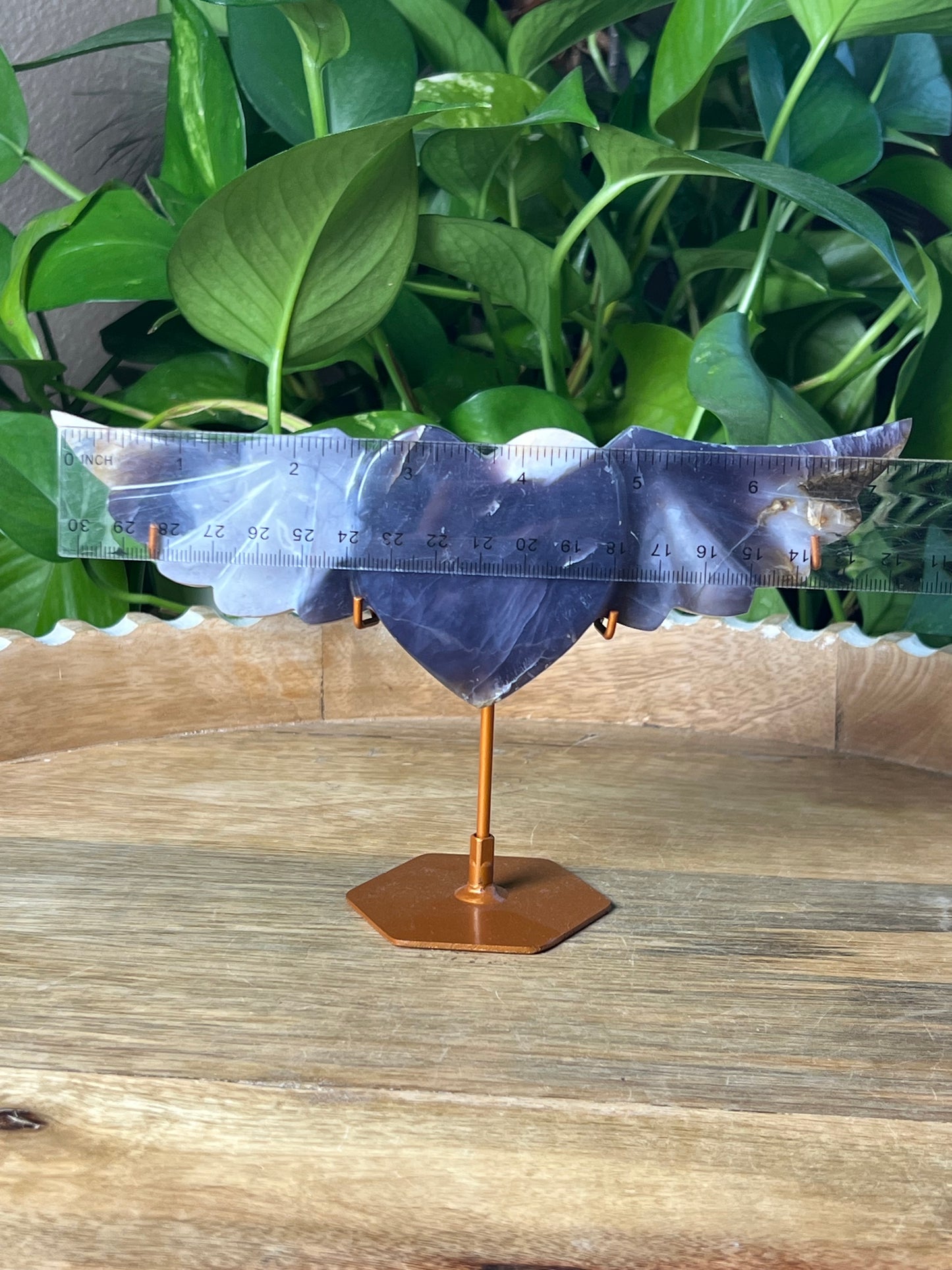 Purple Chalcedony Wing Heart