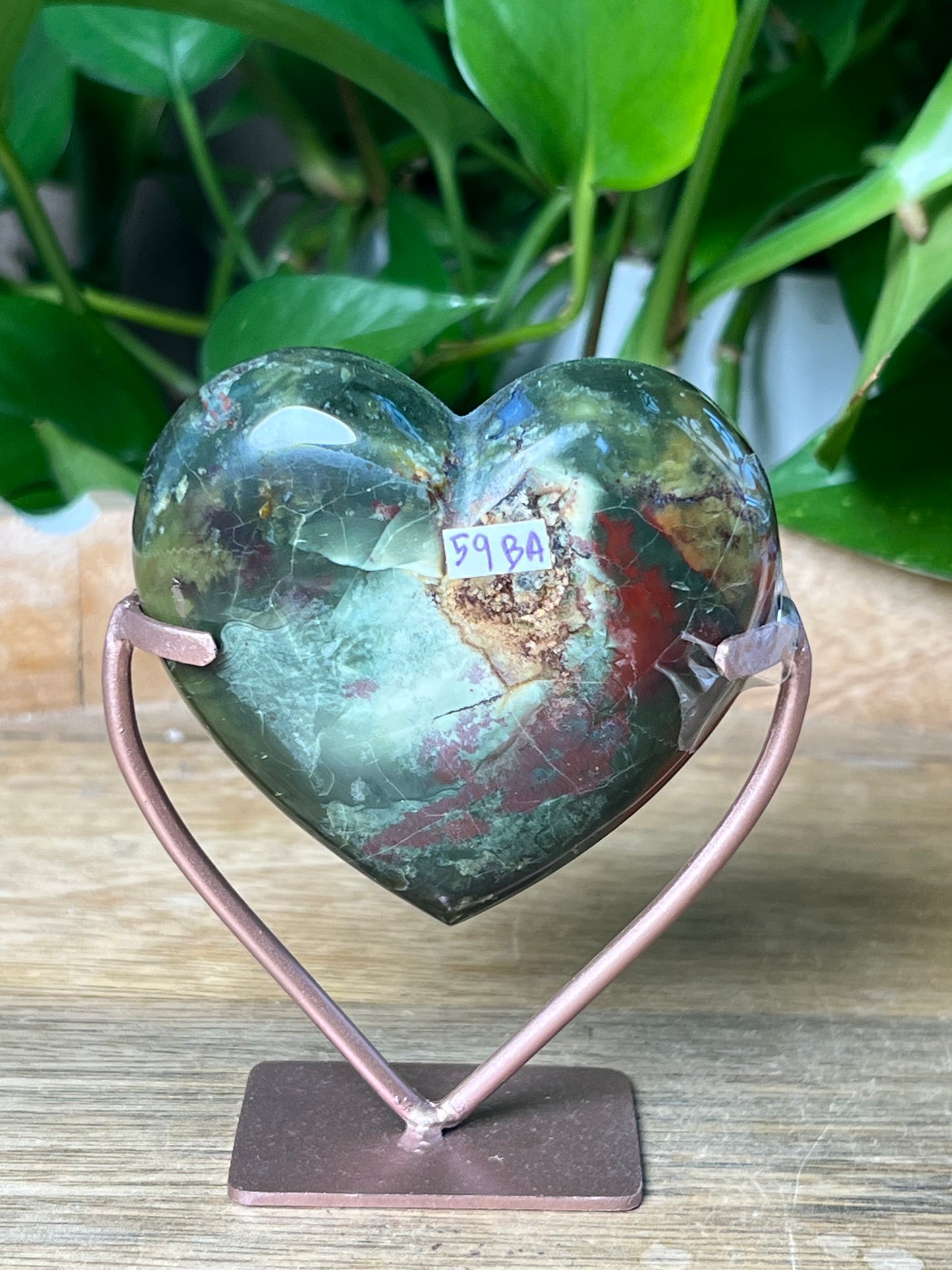 Mossy Jasper Heart