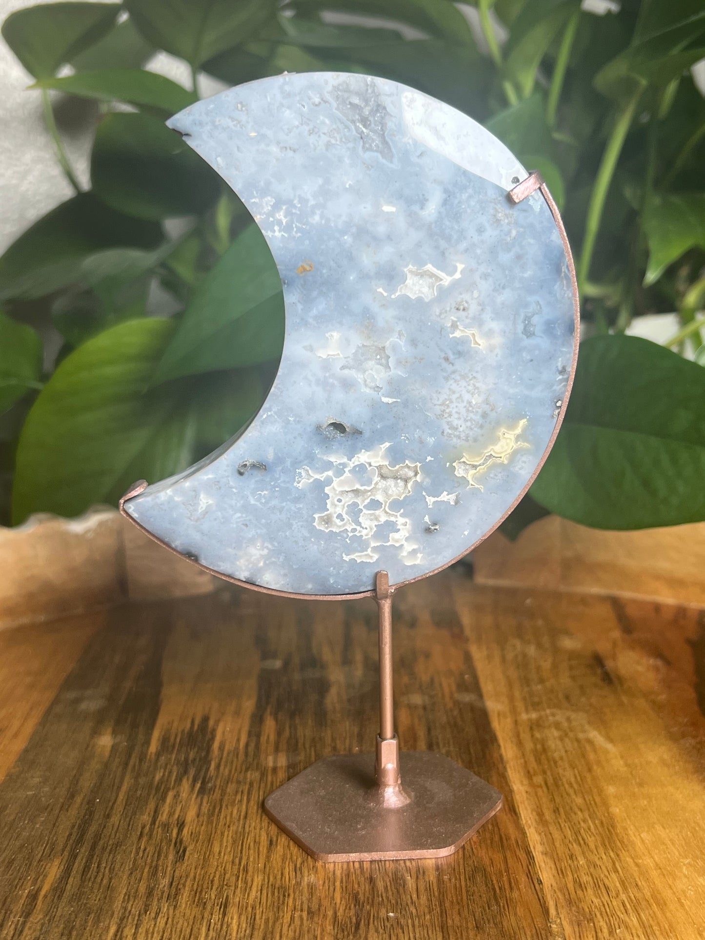 Blue Plume Agate Moon Di