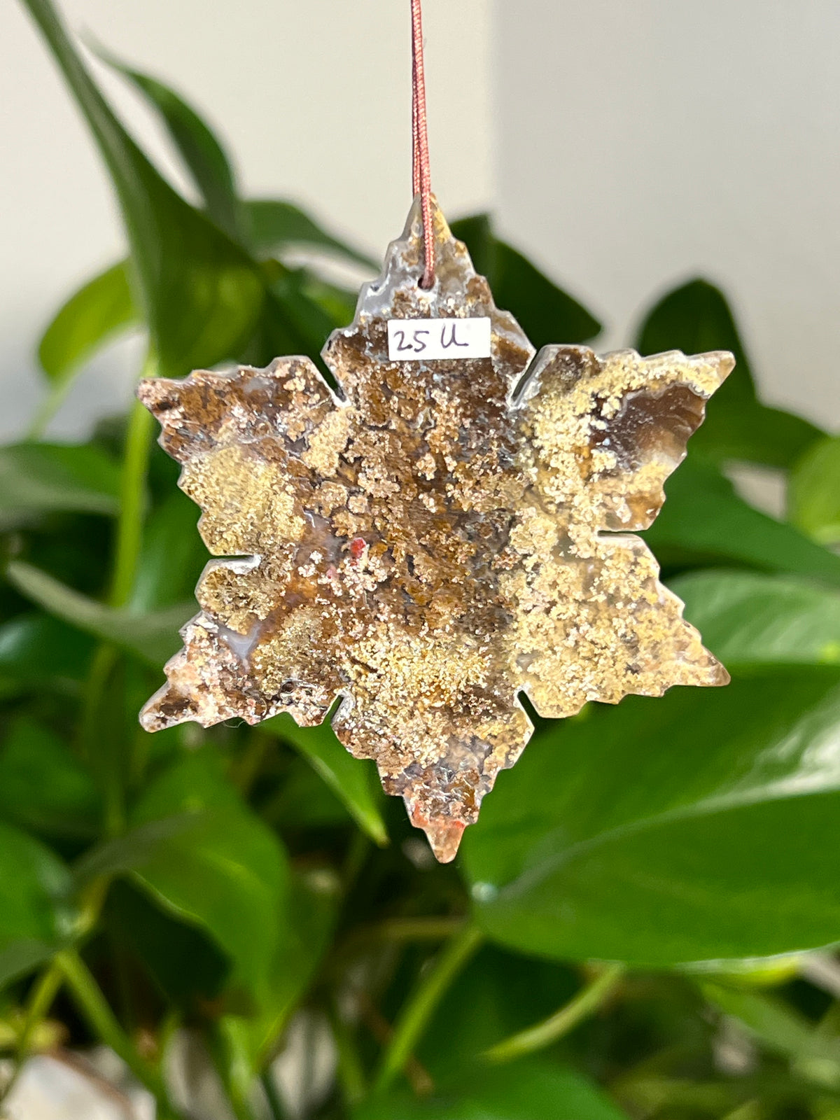 Scenic Moss Agate Snowflake Ornaments