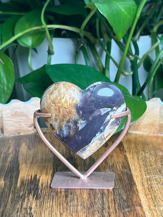 Purple Chalcedony Heart: Ki