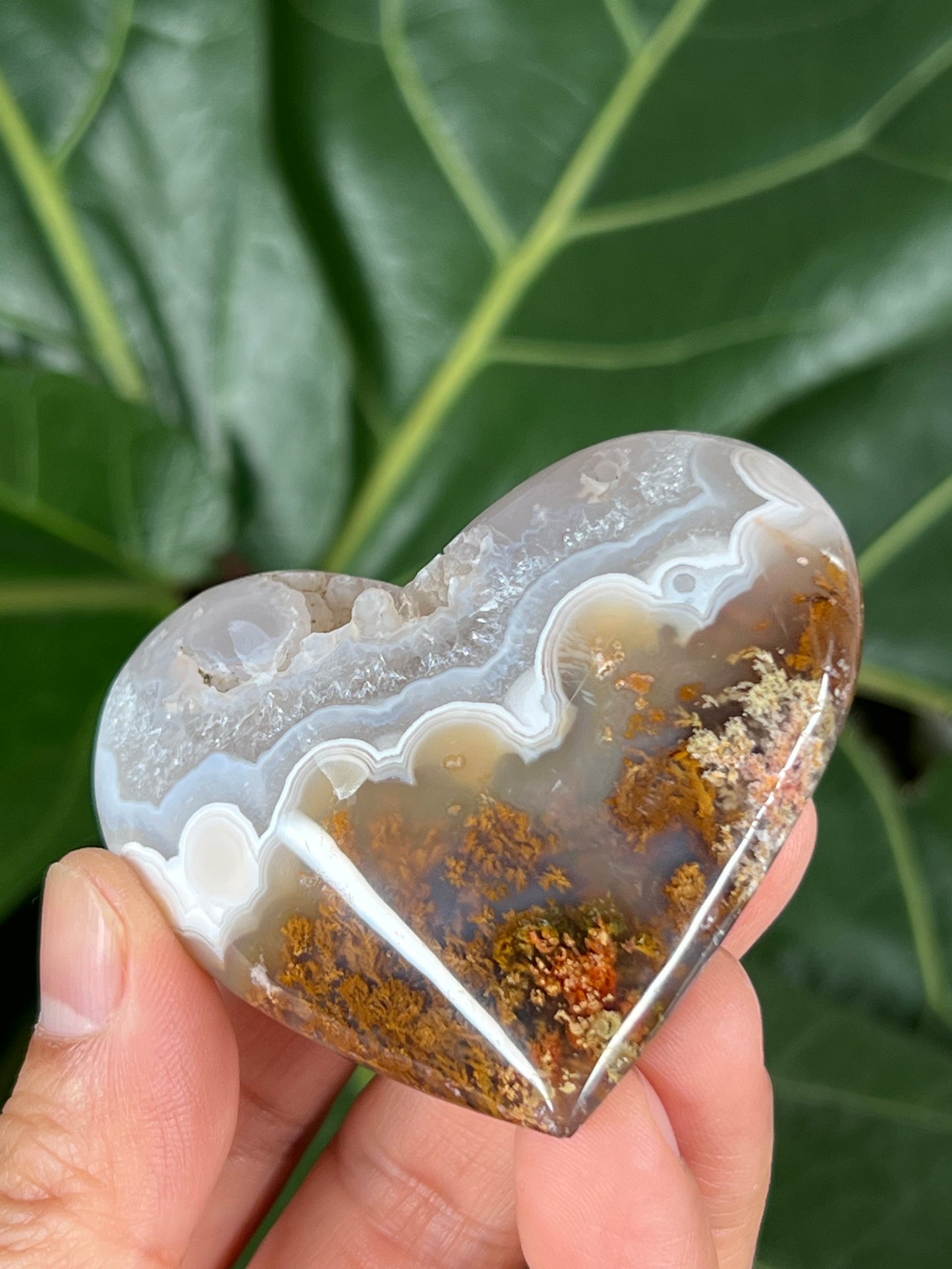Scenic Moss Agate Heart