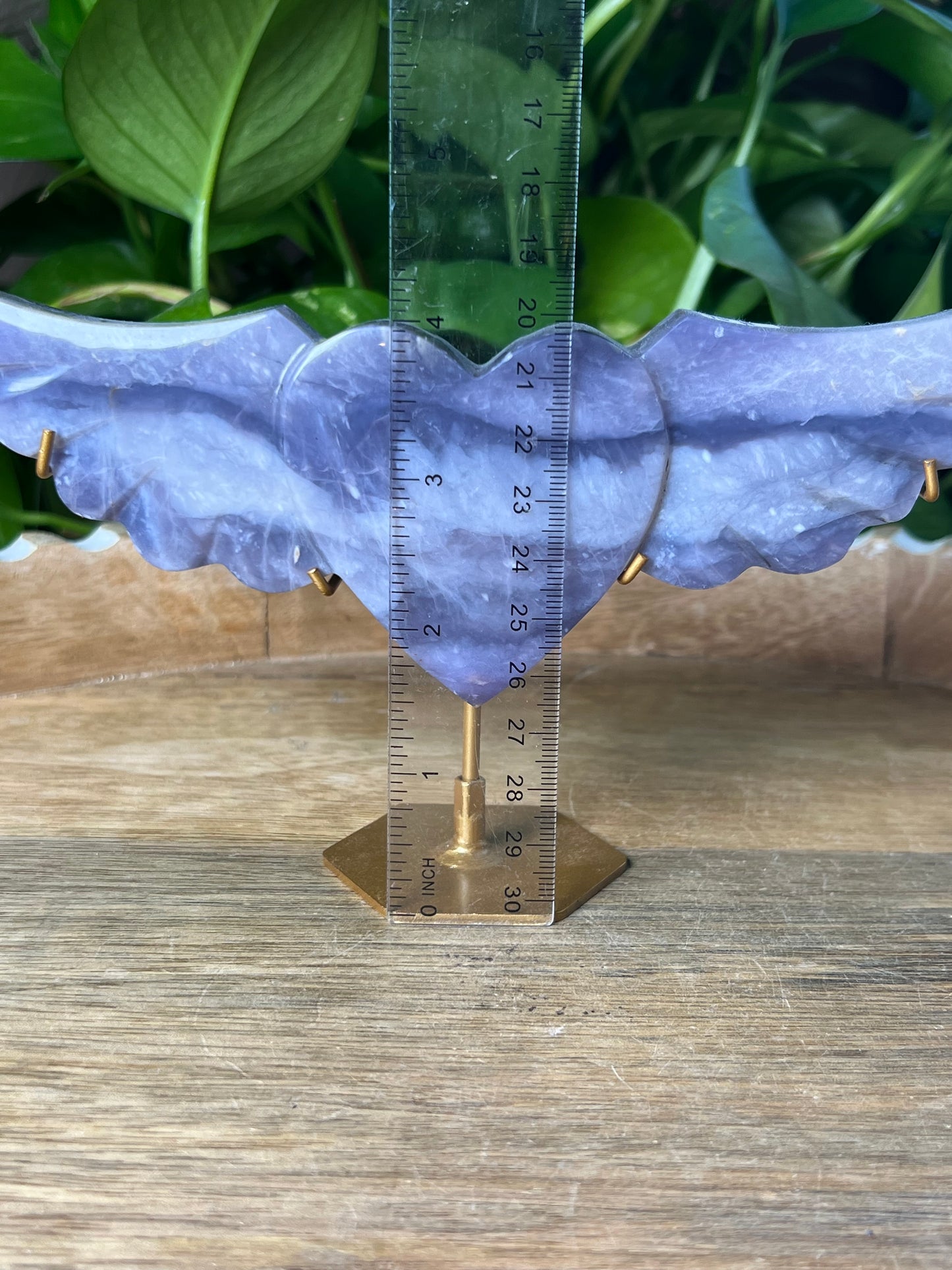 Purple Chalcedony Wing Heart