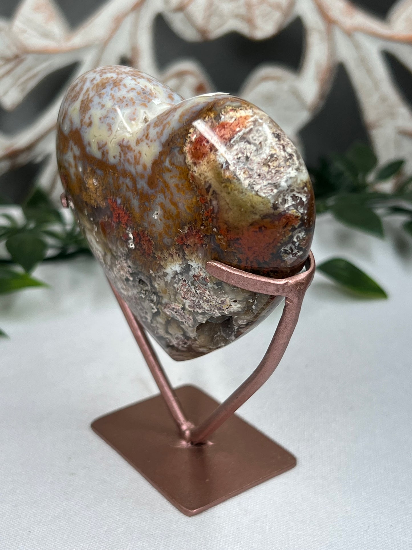 Scenic Moss Agate Heart