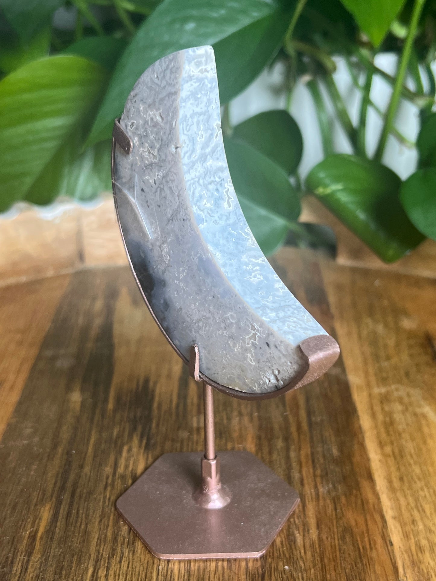 Blue Plume Agate Moon KV