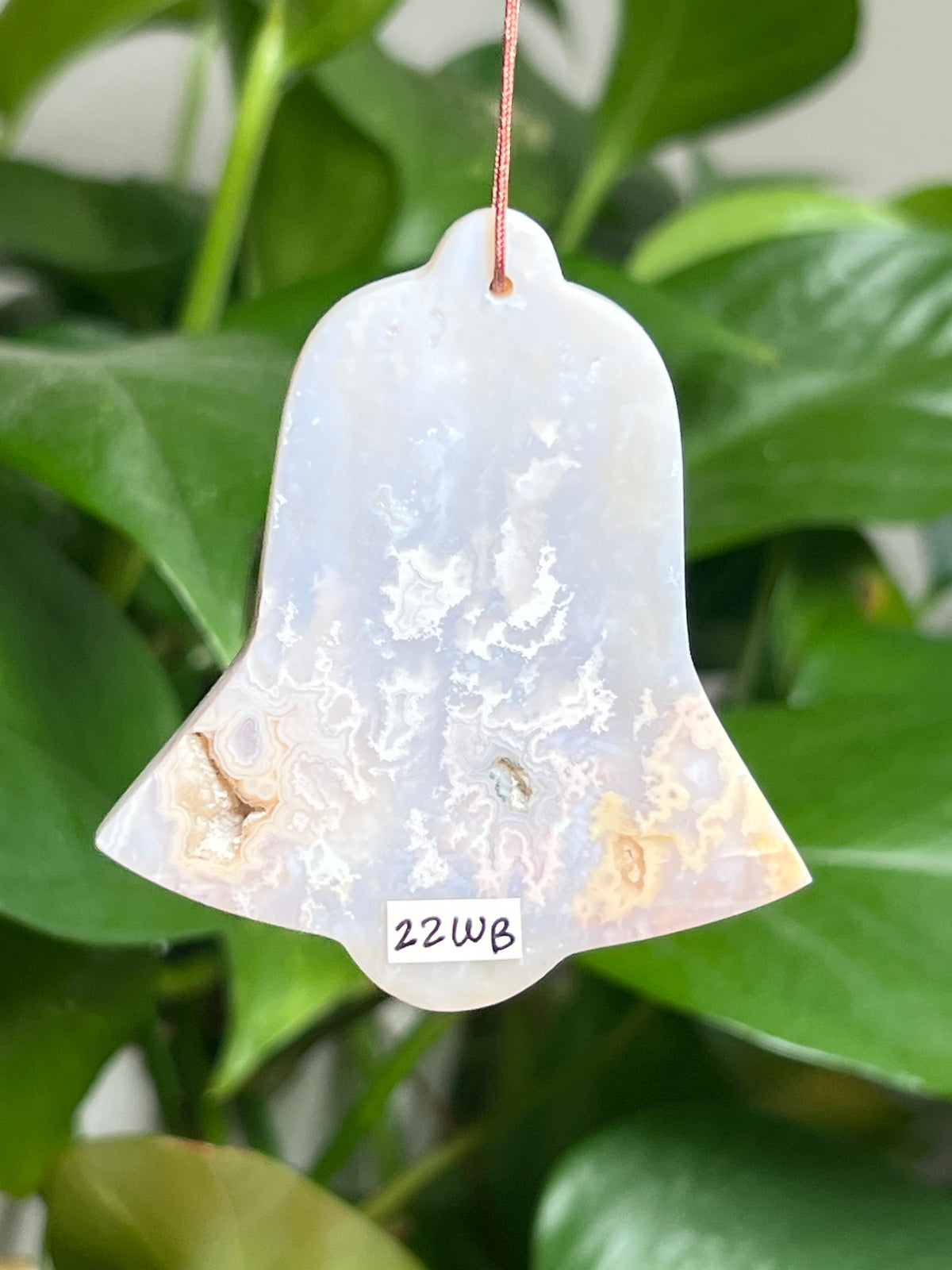 Winter Plume Agate Ornament Bell: WB