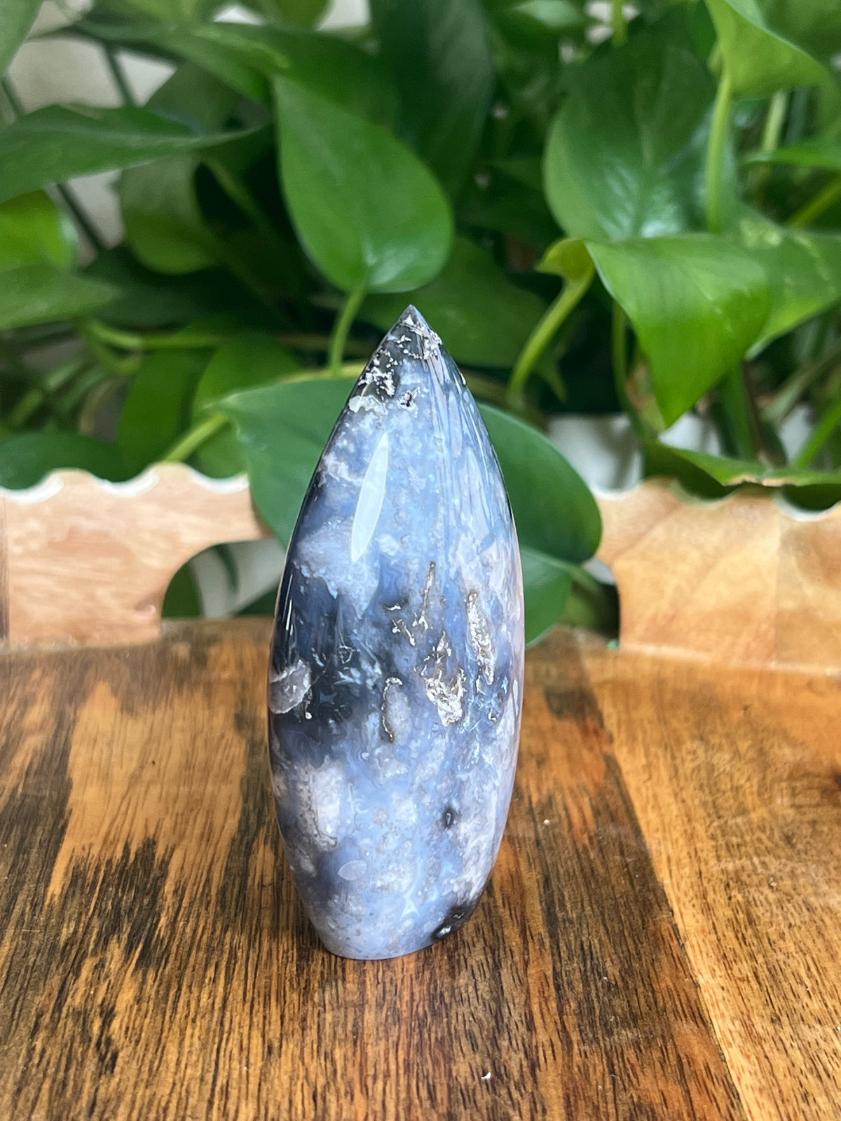 Blue Plume Agate Flame: NA