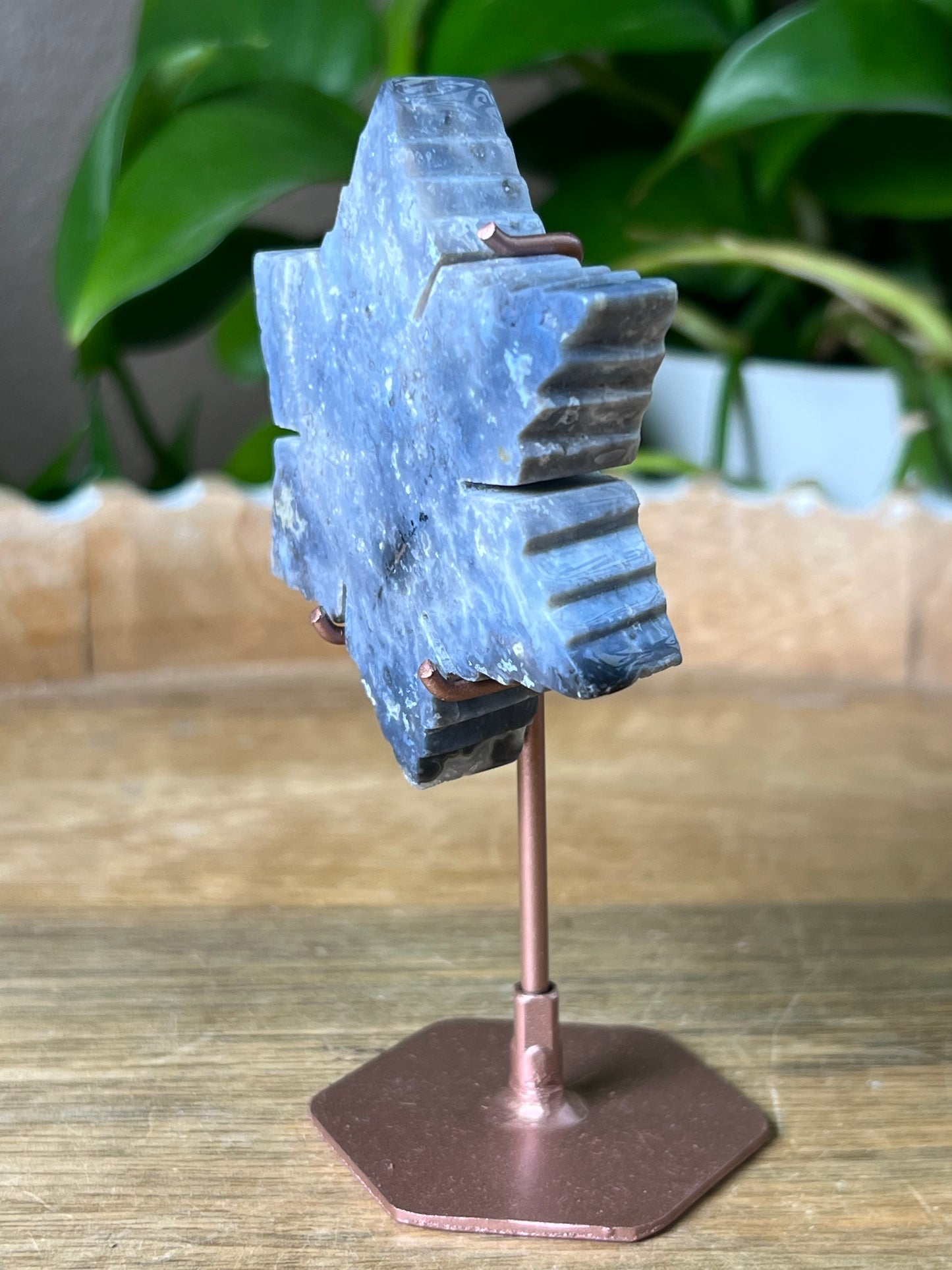 Blue Plume Agate Snowflake