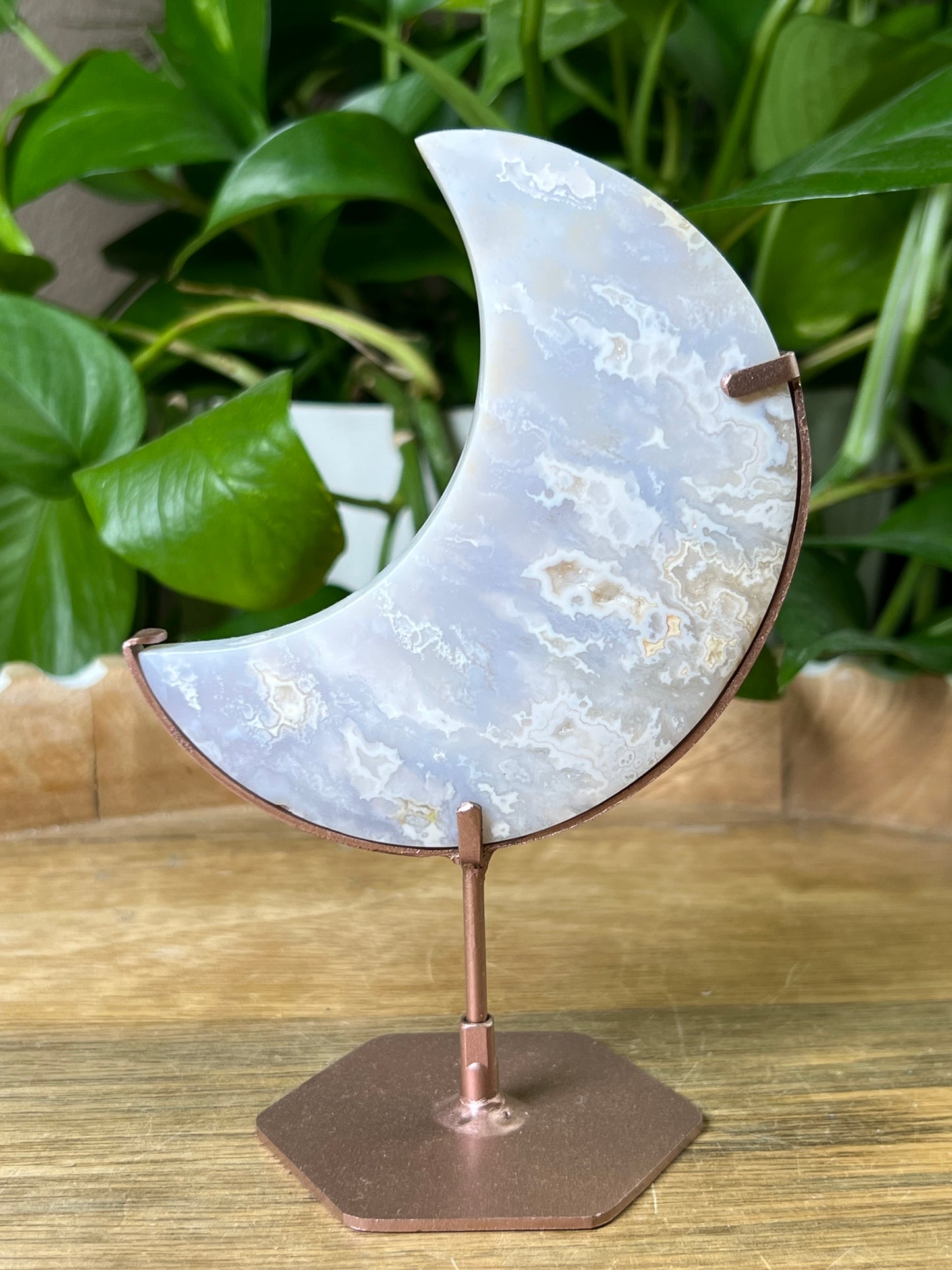 Winter Plume Agate Moon