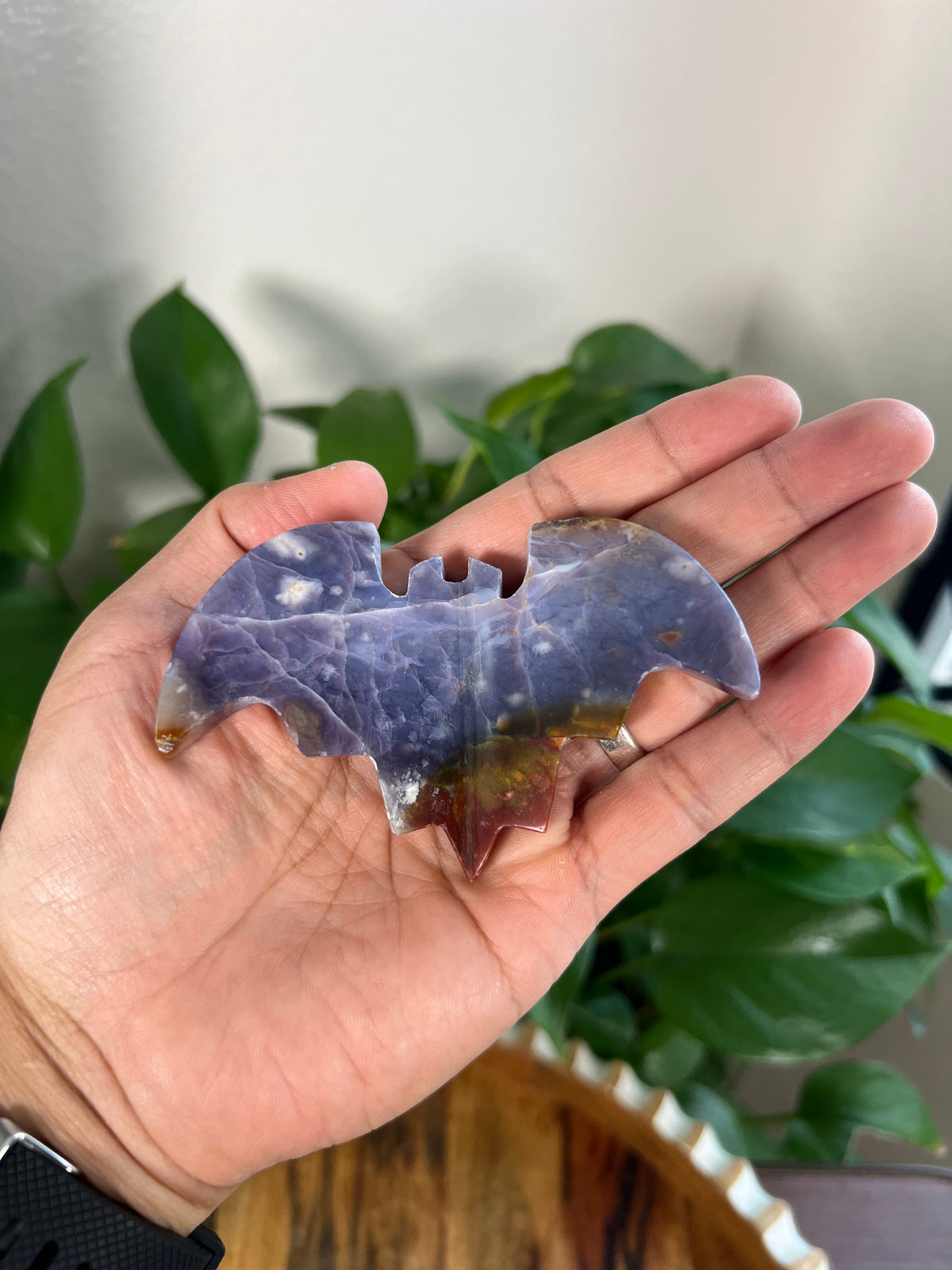 Purple Chalcedony 3D Bats