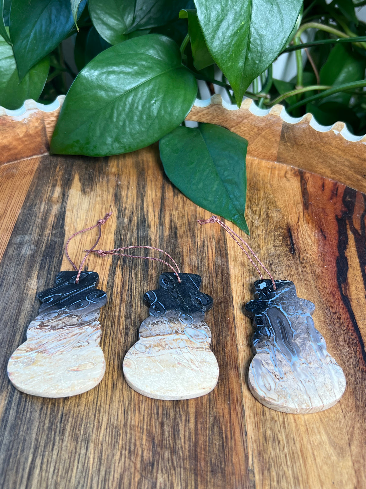 Palm Root Snowman Ornaments