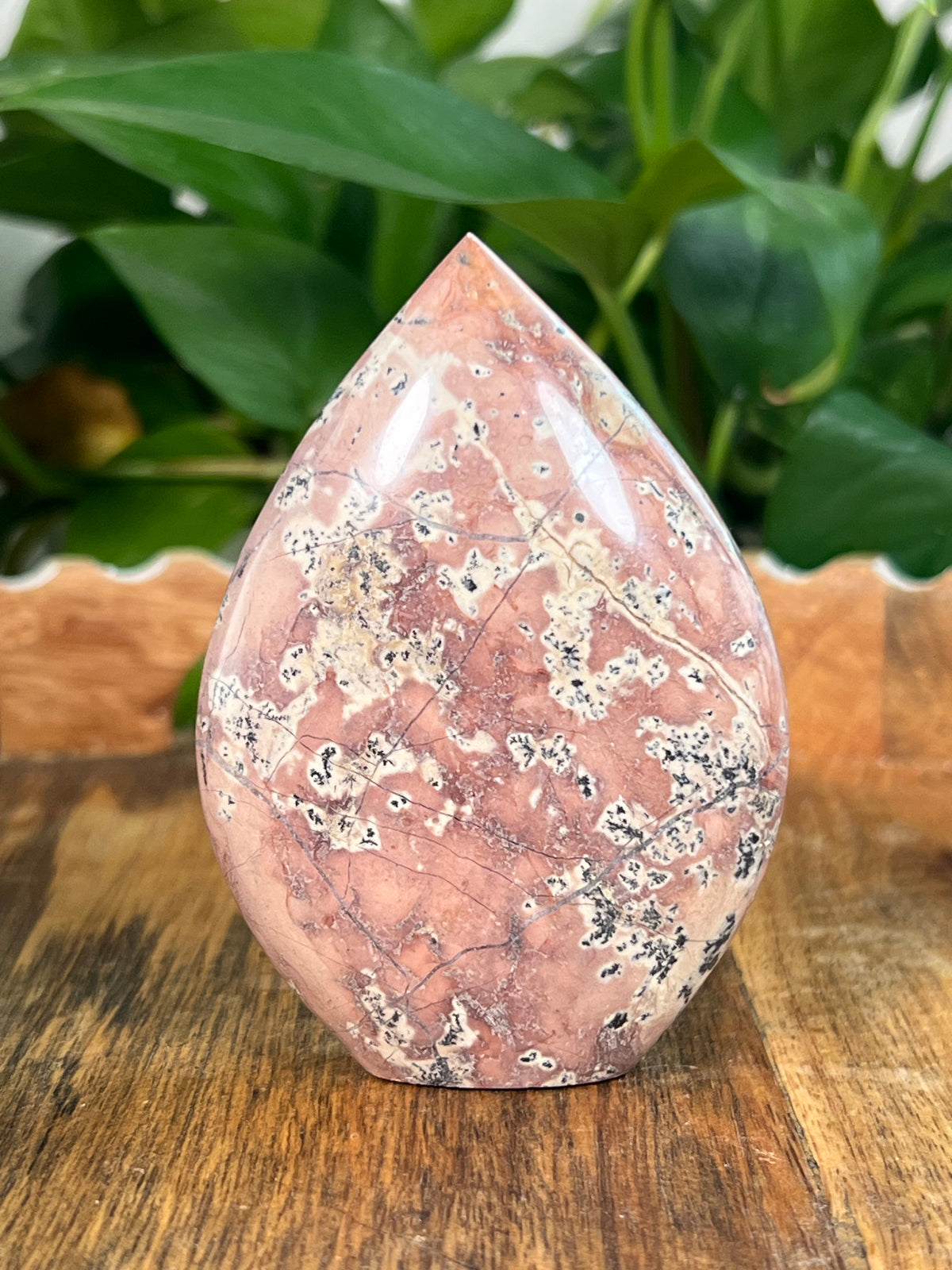 Peachy Pink Dendritic Jasper Flame: NA