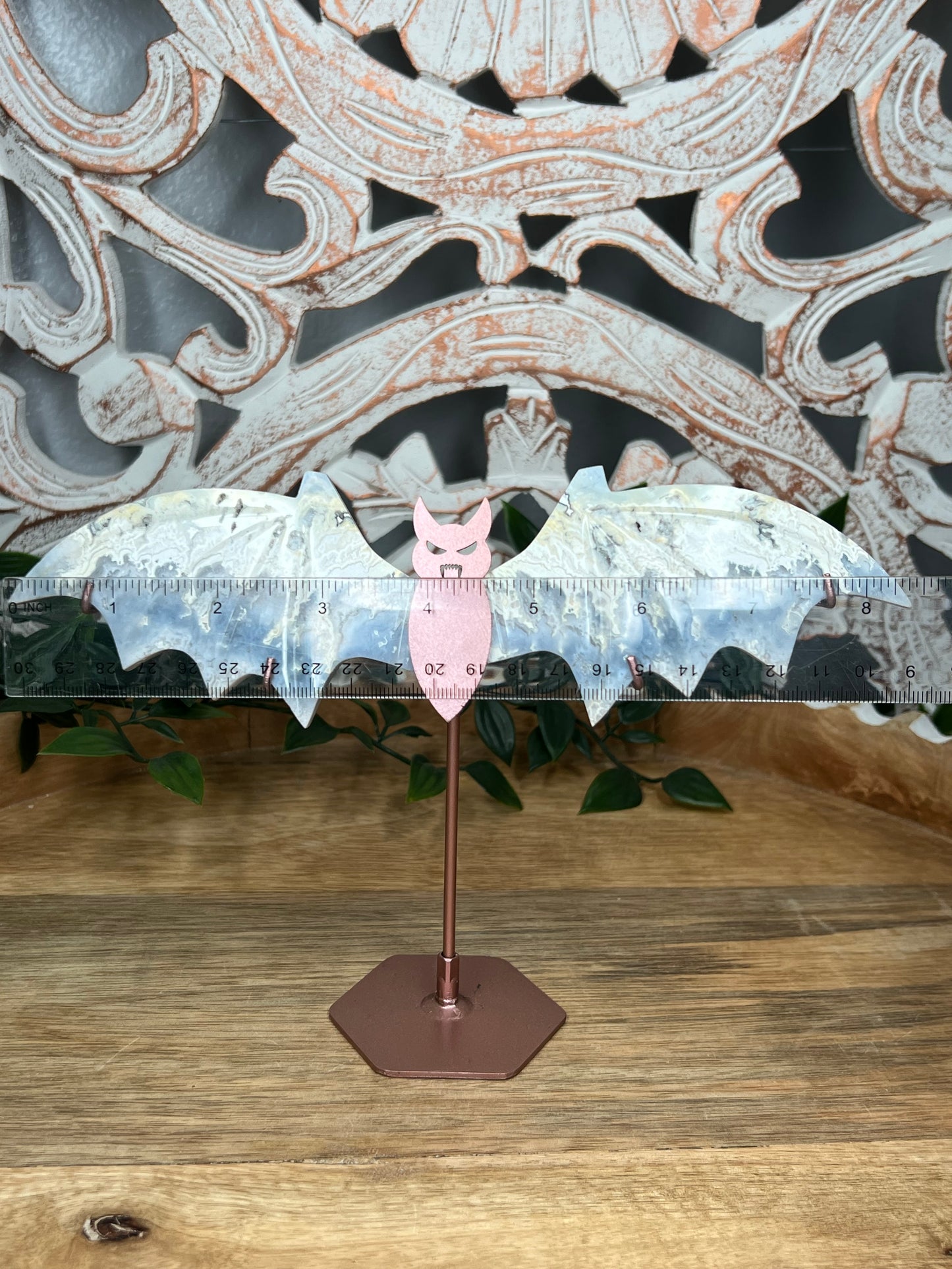 Blue Plume Agate Bat Wings