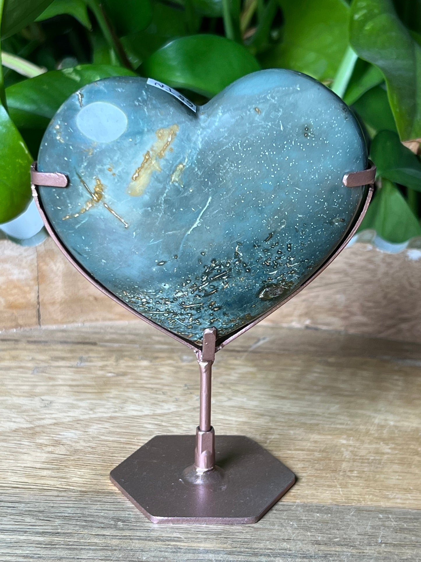Blue Green Jasper Heart