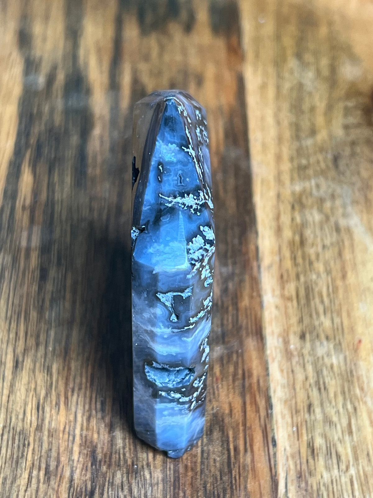 Blue Plume Agate Flat Tower: BE