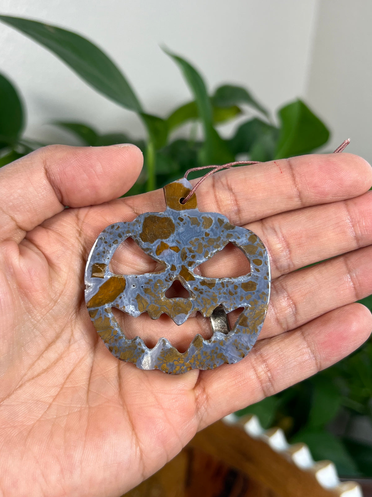 Brecciated Jasper Jack-O-Lantern Ornaments