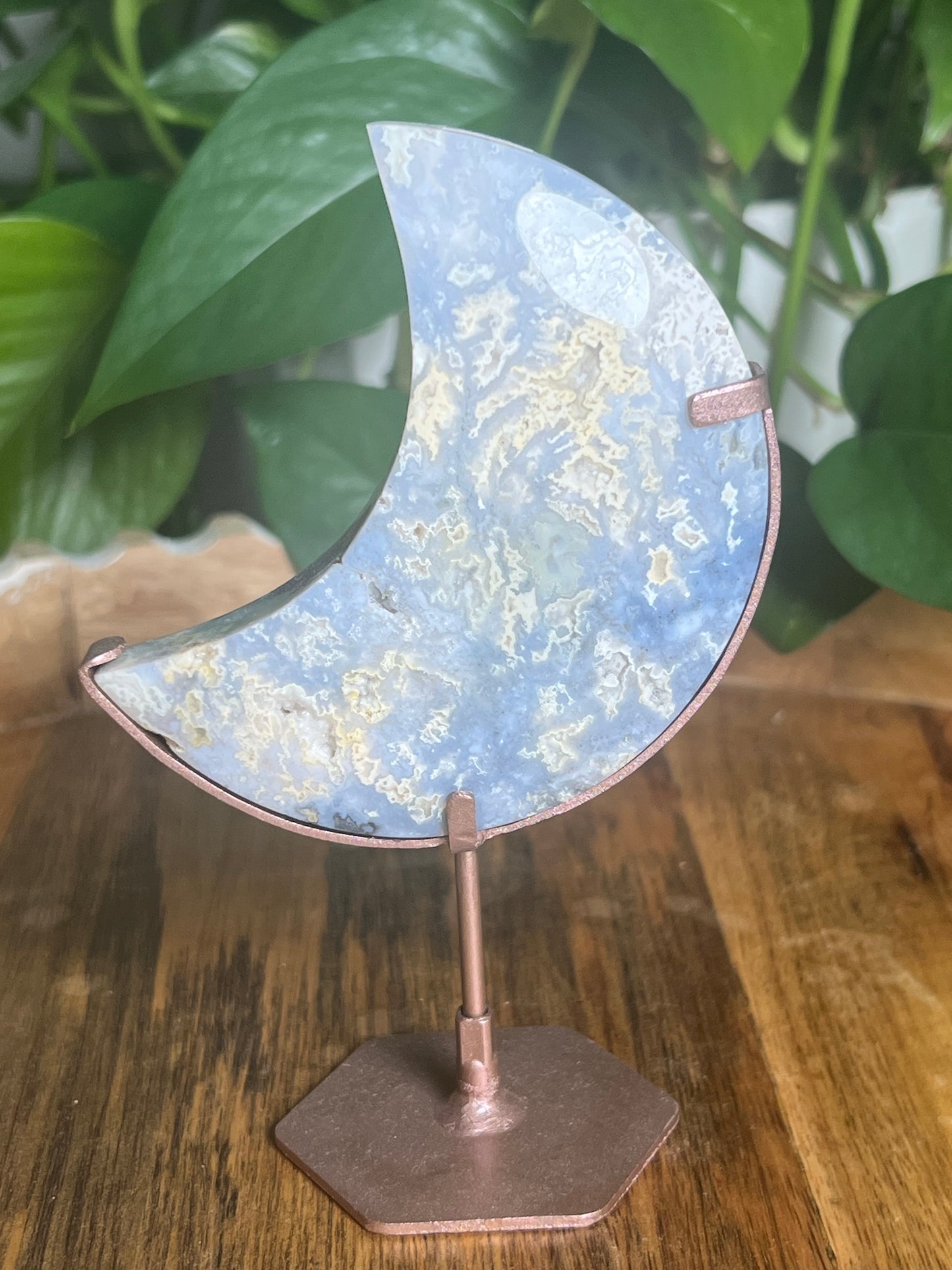 Blue Plume Agate Moon KZ