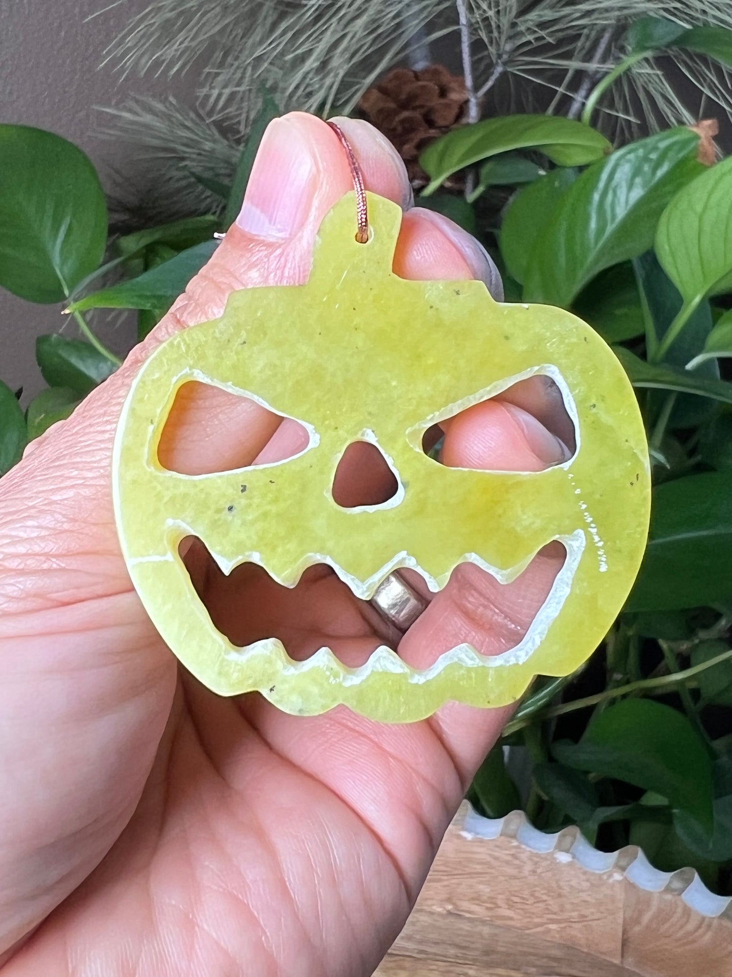 Idocrase Jack-O-Lantern Ornament