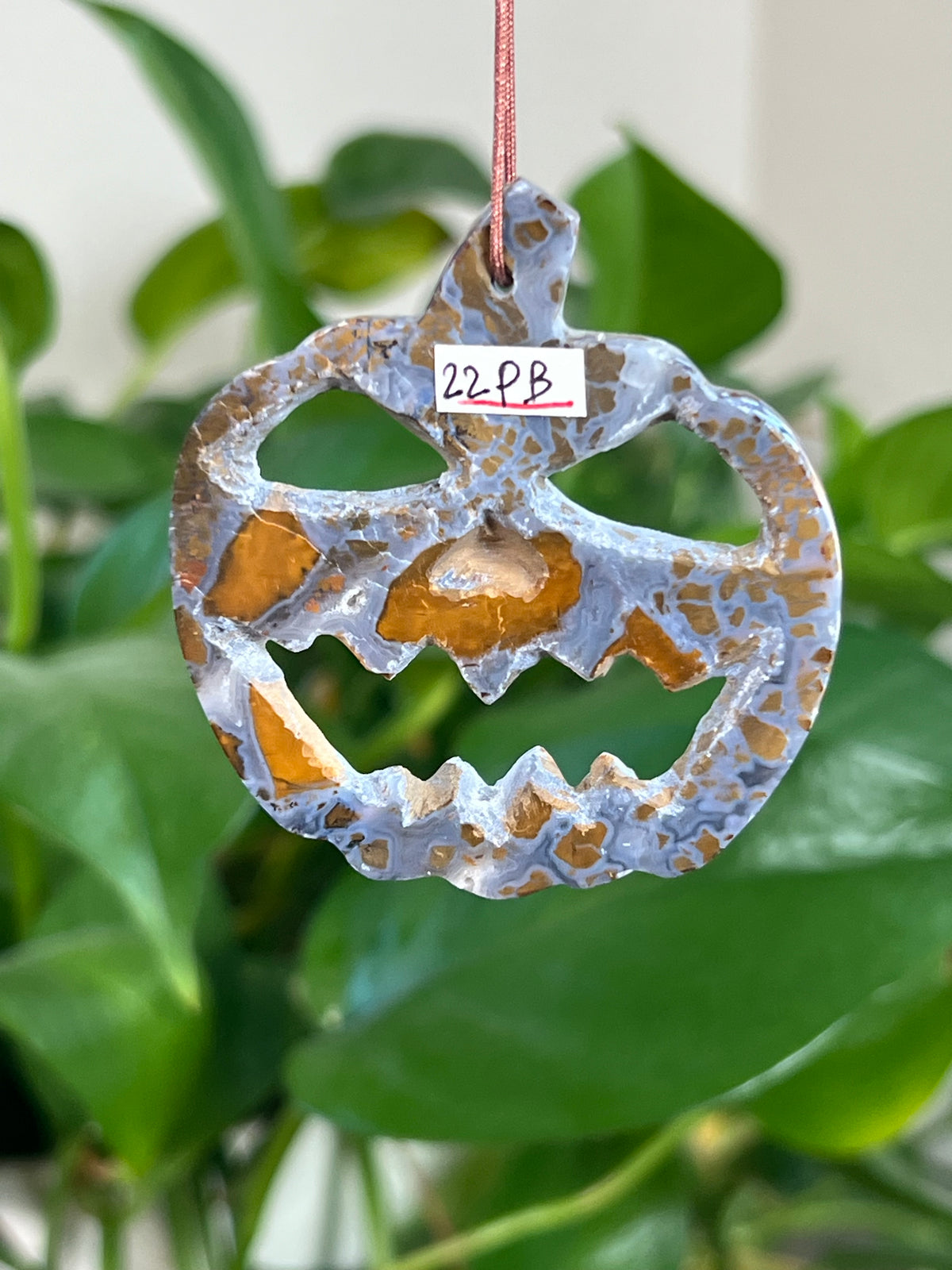 Brecciated Jasper Jack-O-Lantern Ornaments