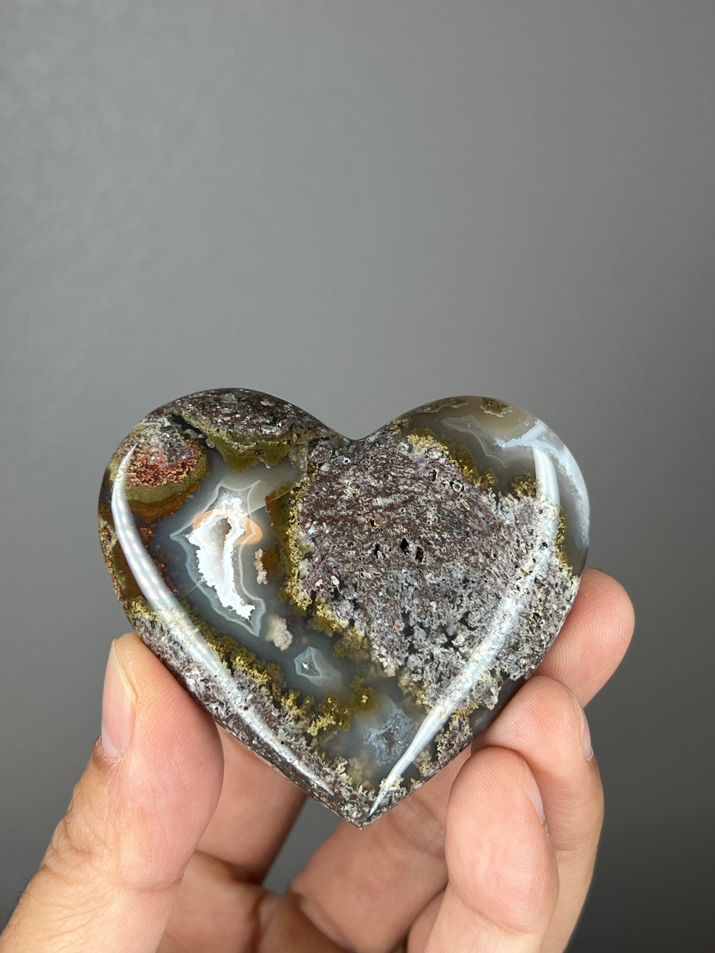 Scenic Moss Agate Heart
