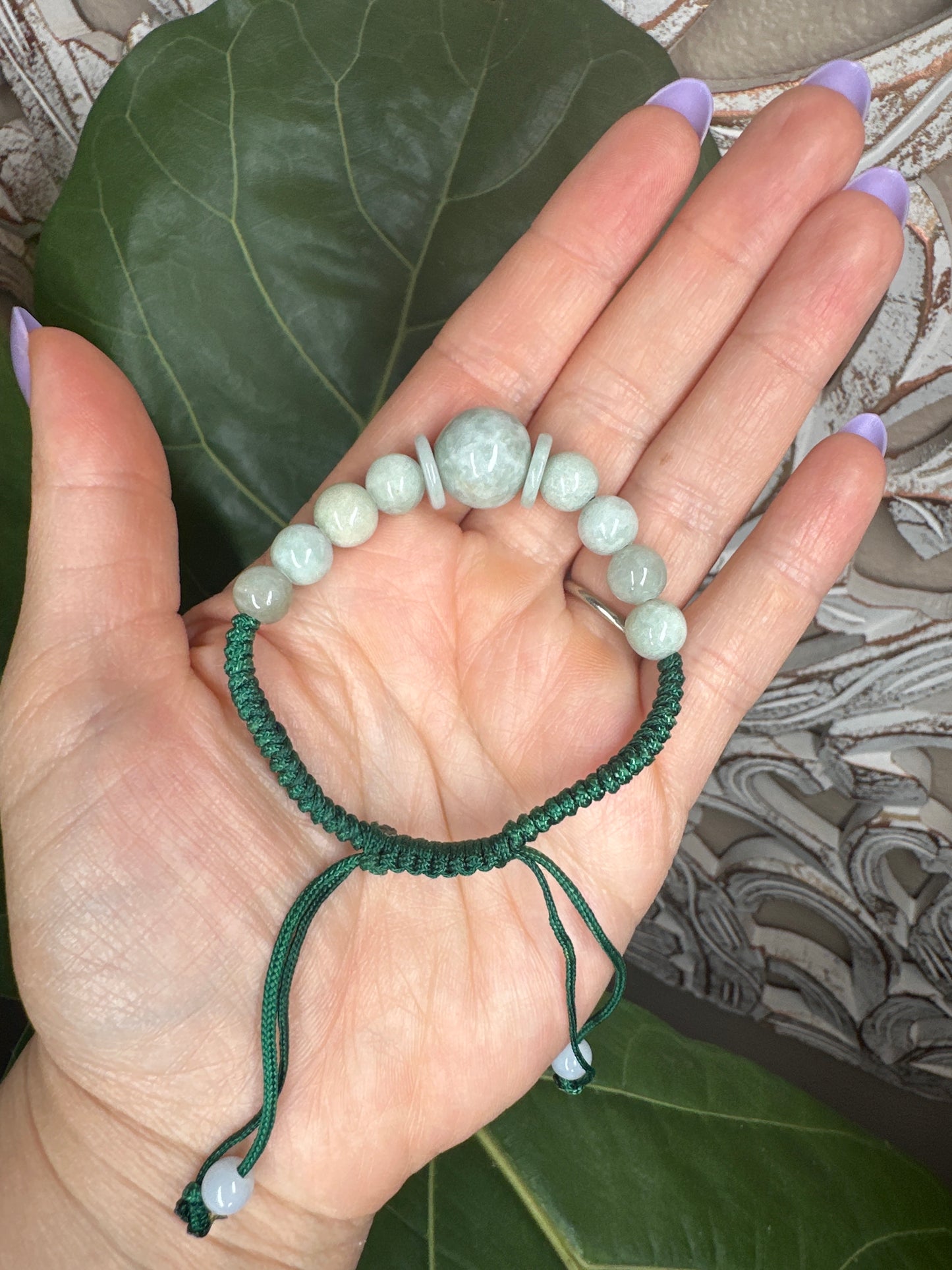 Adjustable Burmese Jade Beaded Bracelet