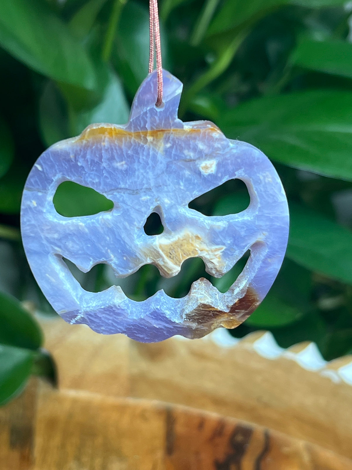 Purple Chalcedony Ornament Pumpkin: DS