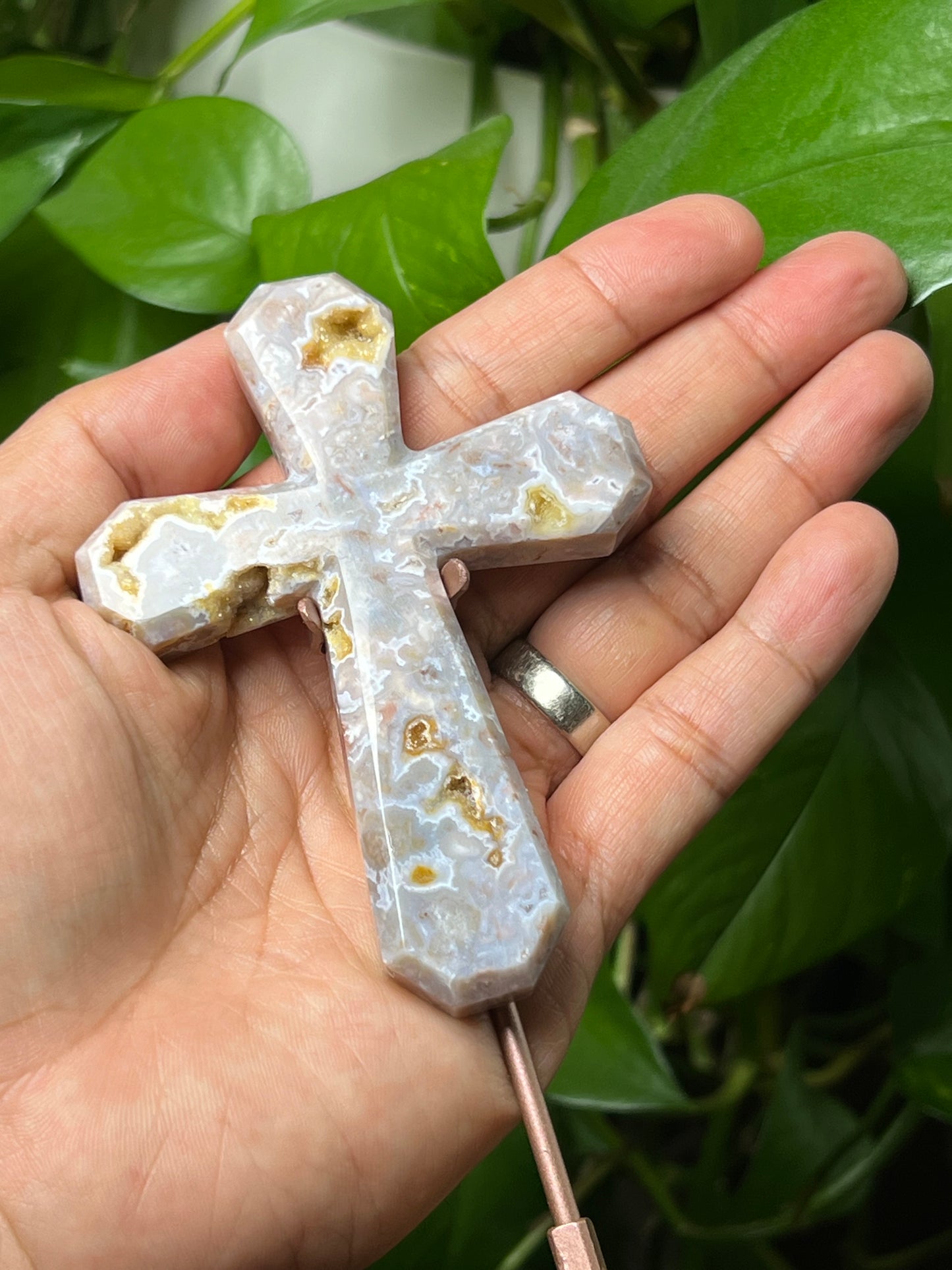 Sumatra Plume Agate Cross