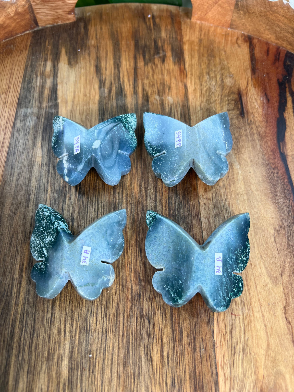 Grape Agate 3D Butterflies