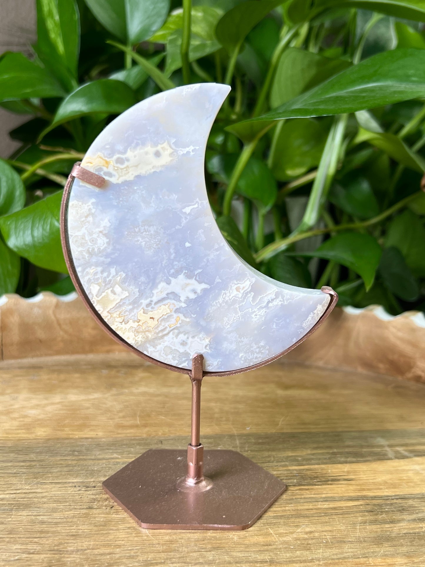 Winter Plume Agate Moon